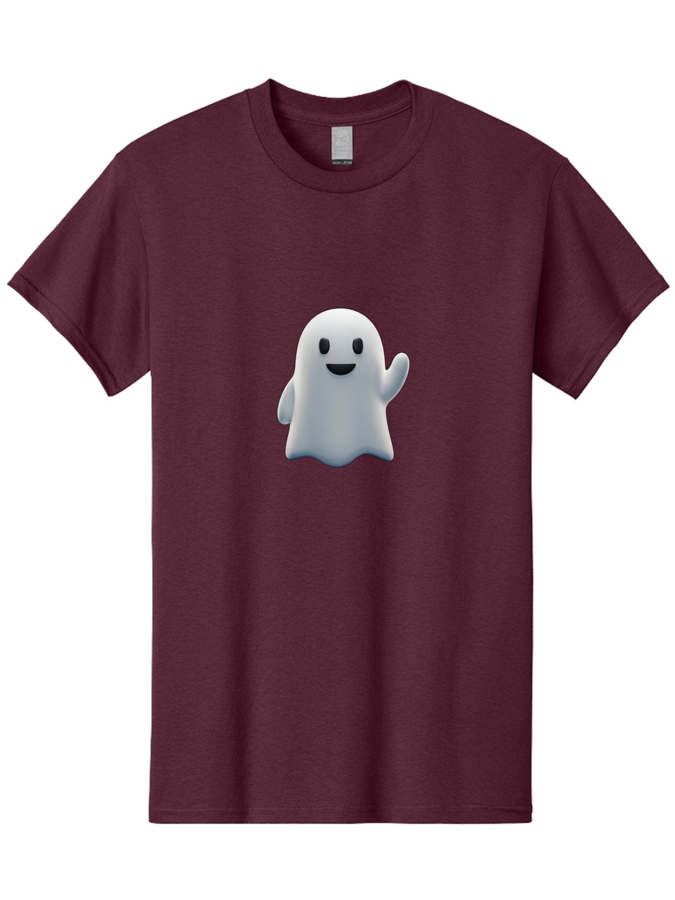 Ghost-Character Men'S Graphic Tee, 100% Cotton, Comfortable Casual Summer Wear, Machine Washable, White Ghost Character, Friendly Ghost, Cute Cartoon Ghost, Happy Face, Waving Hand, 3D Digital Illustration, Spooky Character Design, Bad135 14