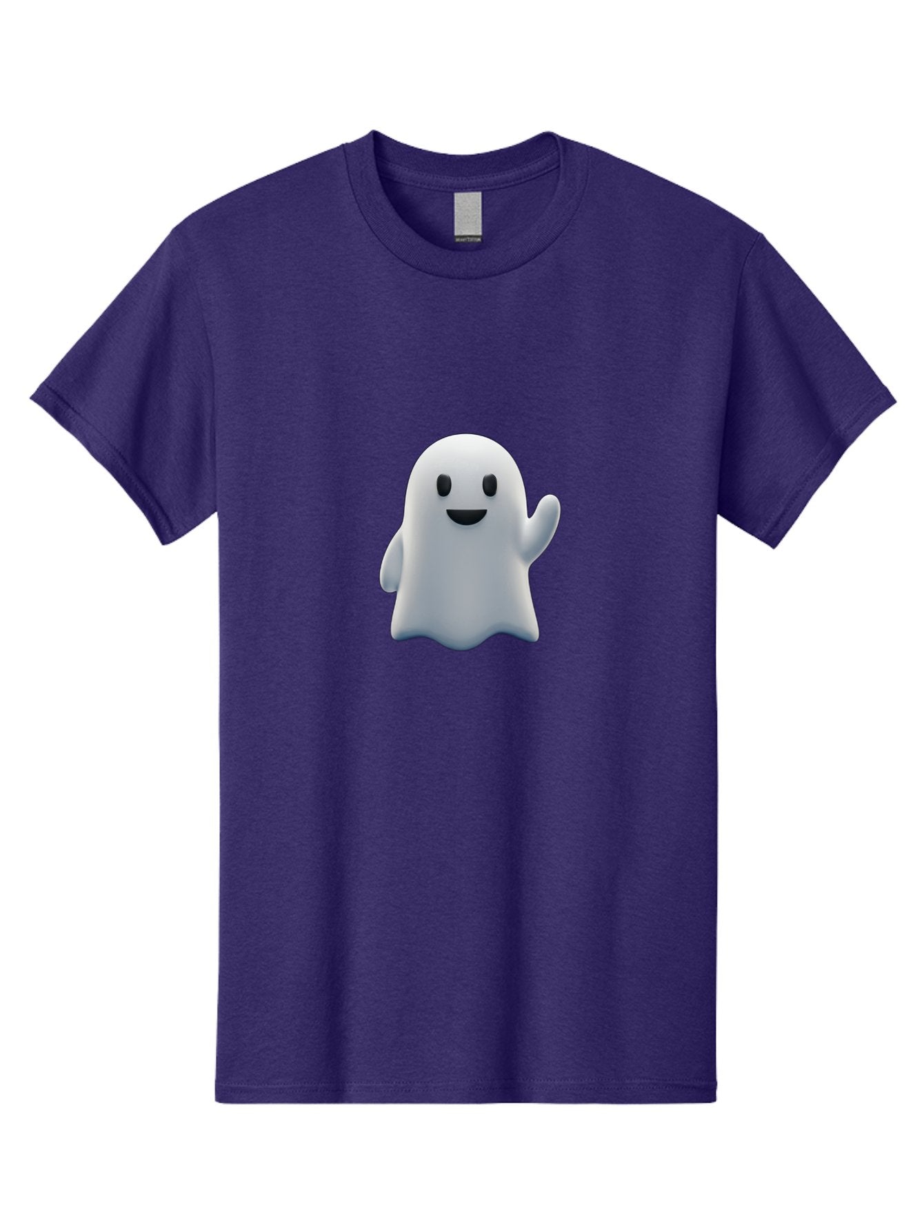 Ghost-Character Men'S Graphic Tee, 100% Cotton, Comfortable Casual Summer Wear, Machine Washable, White Ghost Character, Friendly Ghost, Cute Cartoon Ghost, Happy Face, Waving Hand, 3D Digital Illustration, Spooky Character Design, Bad135 11