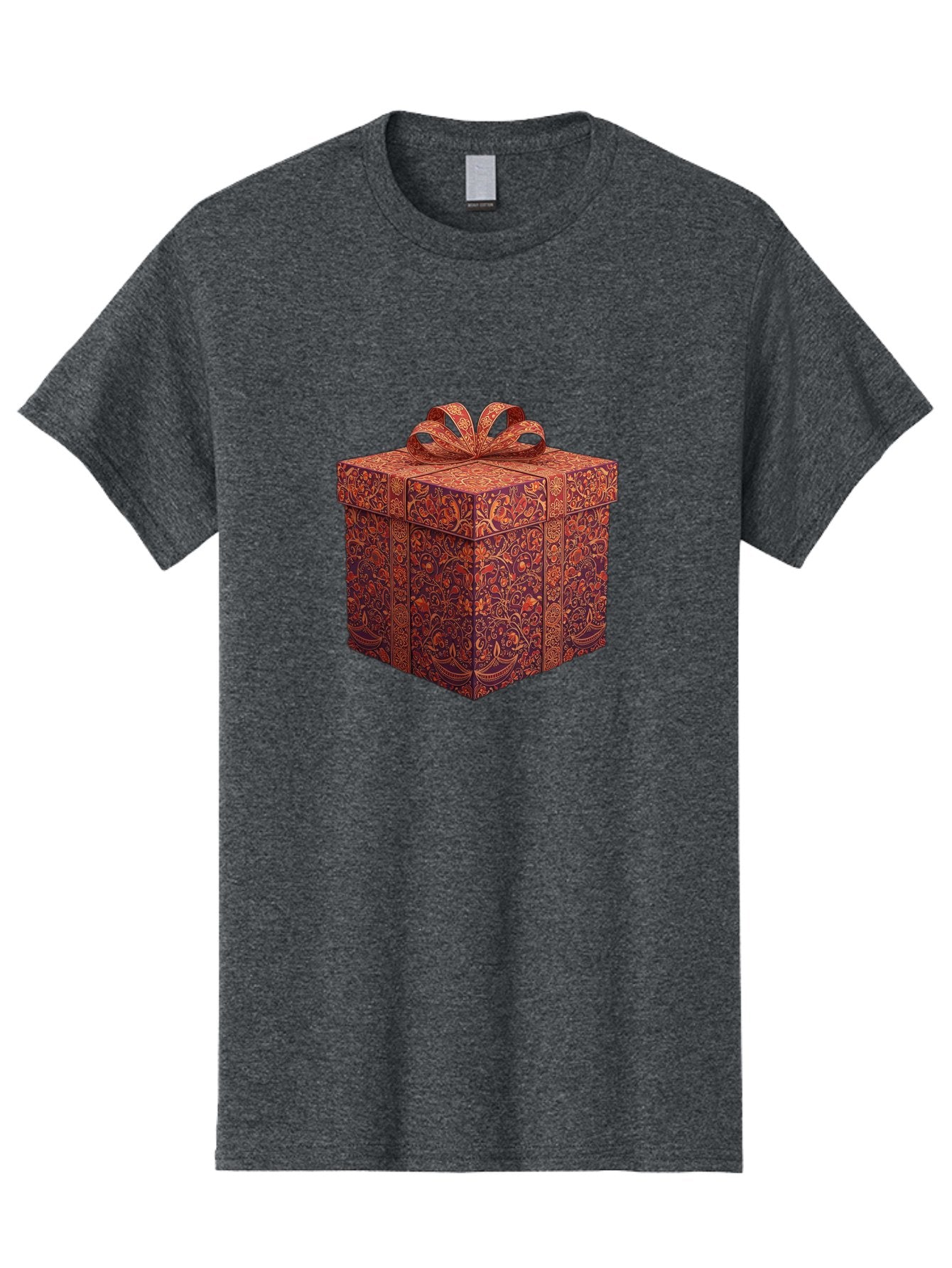 Gift-Box-1 Men'S Graphic Tee, 100% Cotton, Comfortable Casual Summer Wear, Machine Washable, Gift Box With Ribbon, Luxury Gift Wrapping, Red And Orange Floral Pattern, Beautiful Presentation, Intricate Designs, Gift Giving, Special Occasion Bad140 4