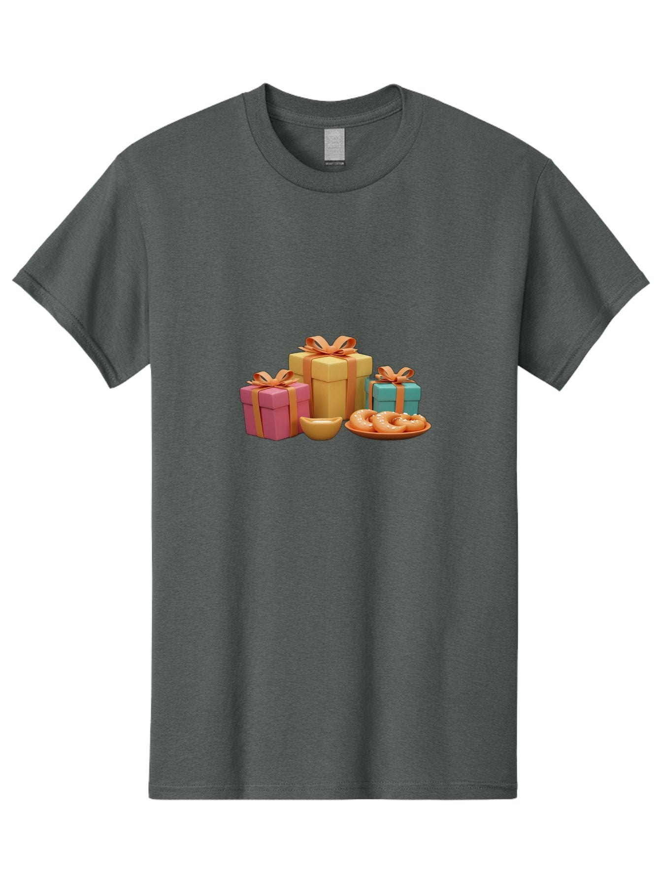 Gifts-And-Donuts Men'S Graphic Tee, 100% Cotton, Comfortable Casual Summer Wear, Machine Washable, Colorful Gift Boxes, Donut Treats, Sweet Delights, Tasty Desserts, Celebratory Gifts, Gift Wrapping, Donut Plate, Glazed Donuts, Sweet Tooth, Bad147 12