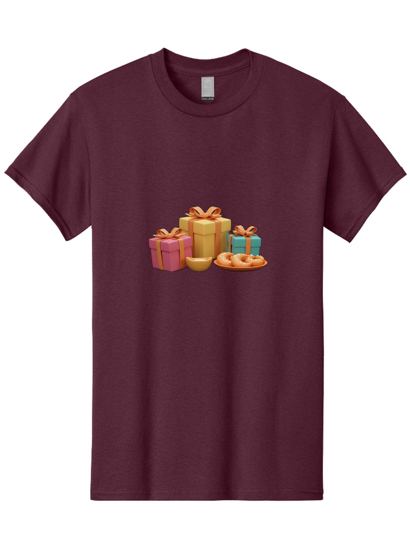 Gifts-And-Donuts Men'S Graphic Tee, 100% Cotton, Comfortable Casual Summer Wear, Machine Washable, Colorful Gift Boxes, Donut Treats, Sweet Delights, Tasty Desserts, Celebratory Gifts, Gift Wrapping, Donut Plate, Glazed Donuts, Sweet Tooth, Bad147