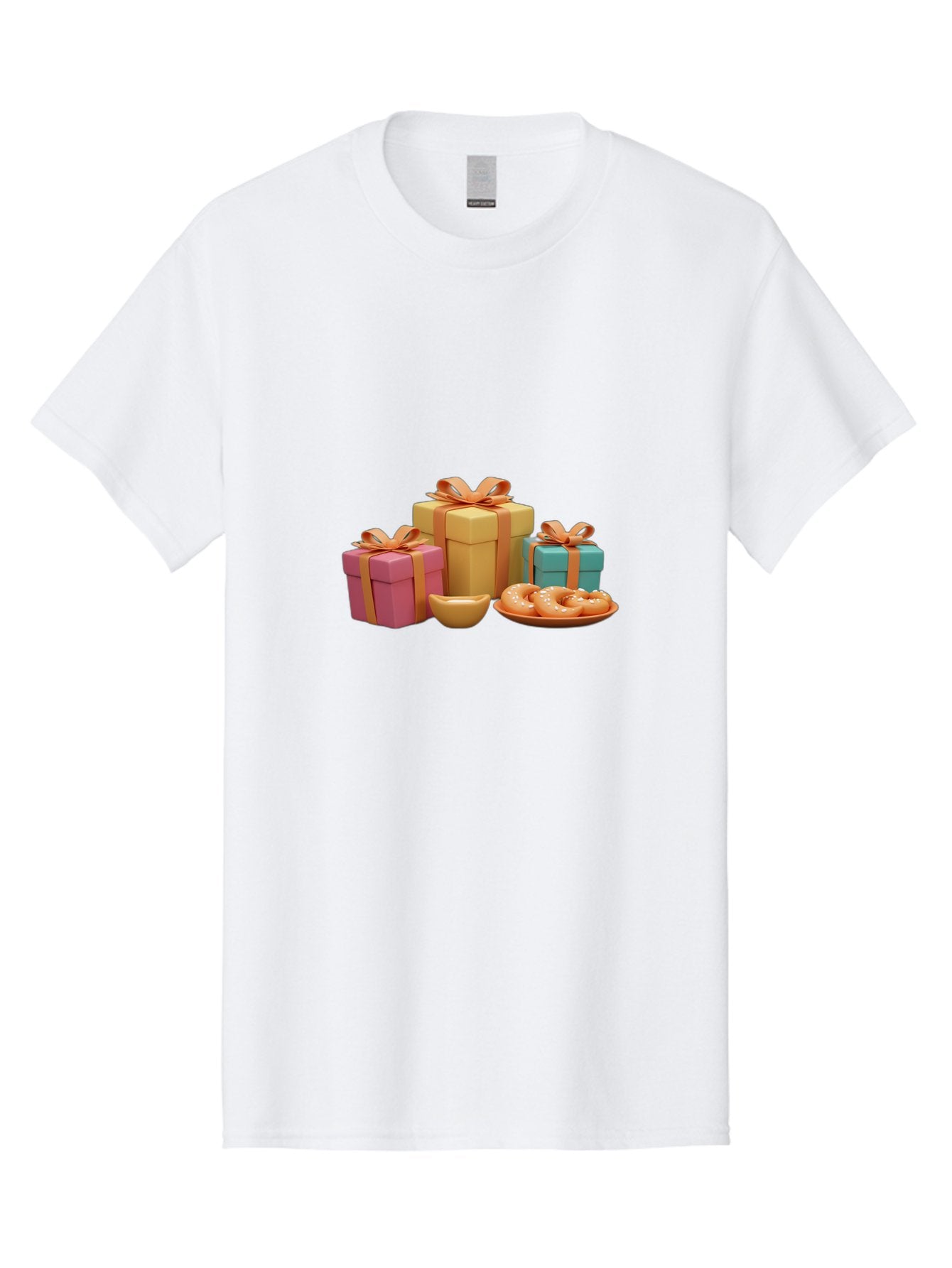 Gifts-And-Donuts Men'S Graphic Tee, 100% Cotton, Comfortable Casual Summer Wear, Machine Washable, Colorful Gift Boxes, Donut Treats, Sweet Delights, Tasty Desserts, Celebratory Gifts, Gift Wrapping, Donut Plate, Glazed Donuts, Sweet Tooth, Bad147