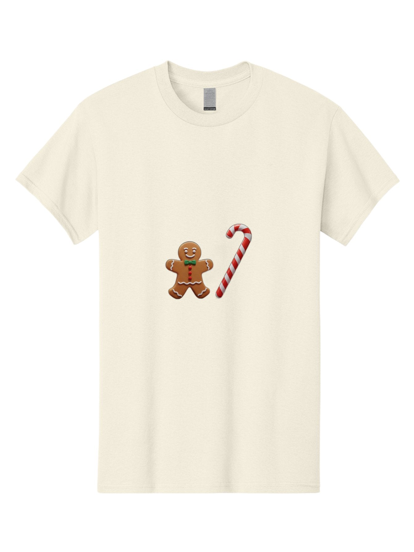 Gingerbread-Man-Candy-Cane Men'S Graphic Tee, 100% Cotton, Comfortable Casual Summer Wear, Machine Washable, Gingerbread Man, Candy Cane, Holiday Treats, Festive Sweets, Christmas Cookie, Red And White, Sweet Delights, Festive Decorations, Bad149 14