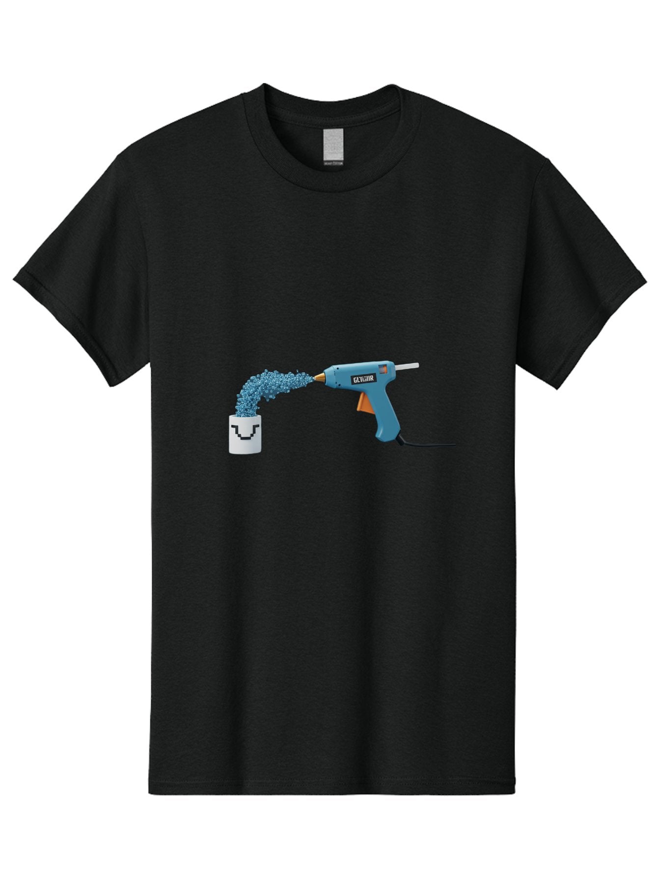 Glu4Hr-Glue-Gun Men'S Graphic Tee, 100% Cotton, Comfortable Casual Summer Wear, Machine Washable, Hot Glue Gun, Gluing, Craft Supply, Crafting, Diy Project, Arts And Crafts, Adhesive, Creative Activity, Manual Dexterity Bad153 3