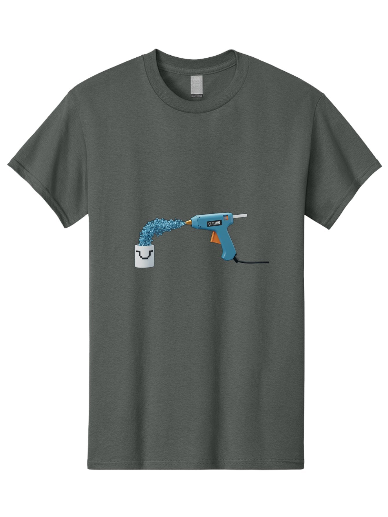 Glu4Hr-Glue-Gun Men'S Graphic Tee, 100% Cotton, Comfortable Casual Summer Wear, Machine Washable, Hot Glue Gun, Gluing, Craft Supply, Crafting, Diy Project, Arts And Crafts, Adhesive, Creative Activity, Manual Dexterity Bad153 10