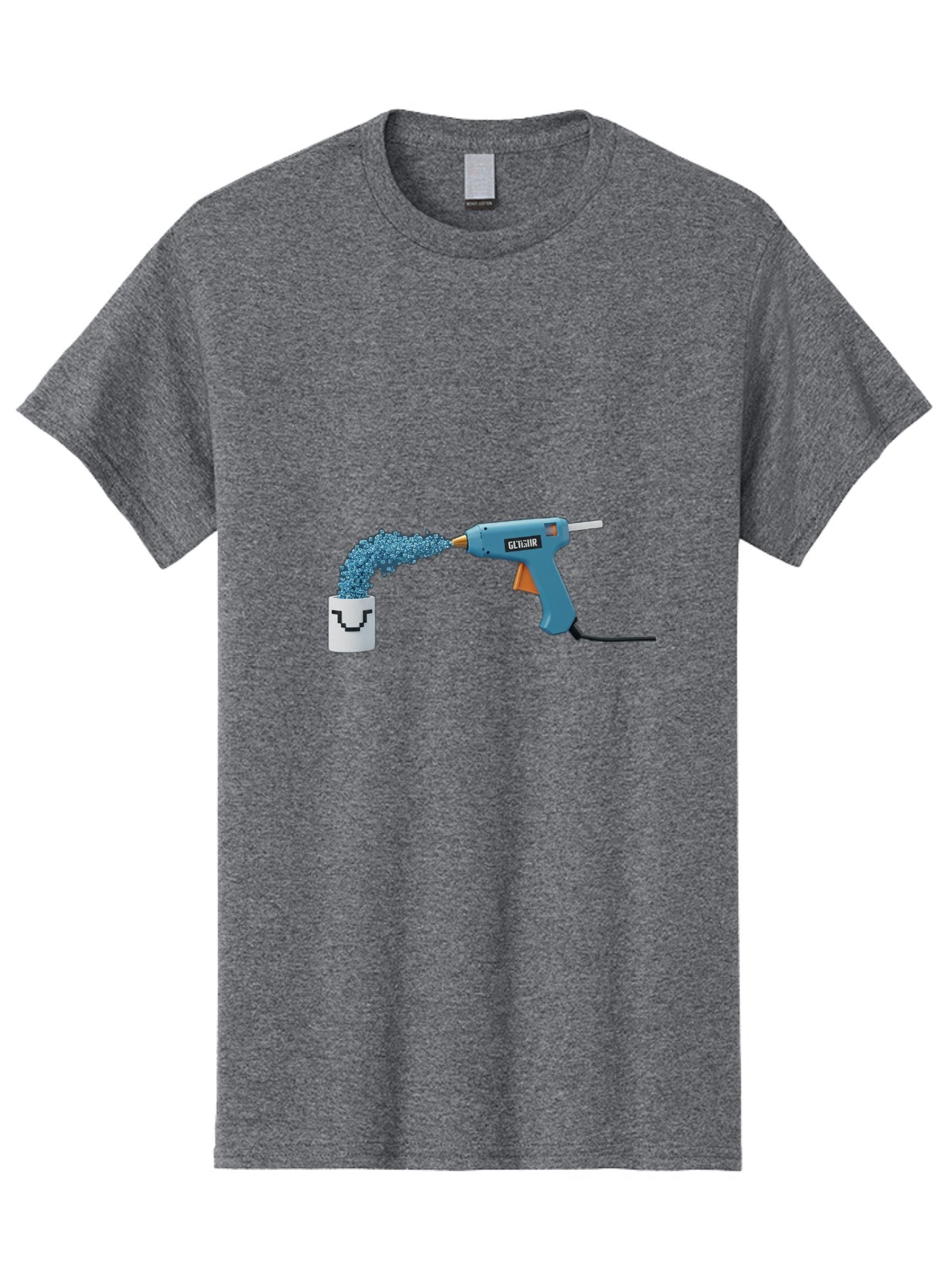 Glu4Hr-Glue-Gun Men'S Graphic Tee, 100% Cotton, Comfortable Casual Summer Wear, Machine Washable, Hot Glue Gun, Gluing, Craft Supply, Crafting, Diy Project, Arts And Crafts, Adhesive, Creative Activity, Manual Dexterity Bad153 13