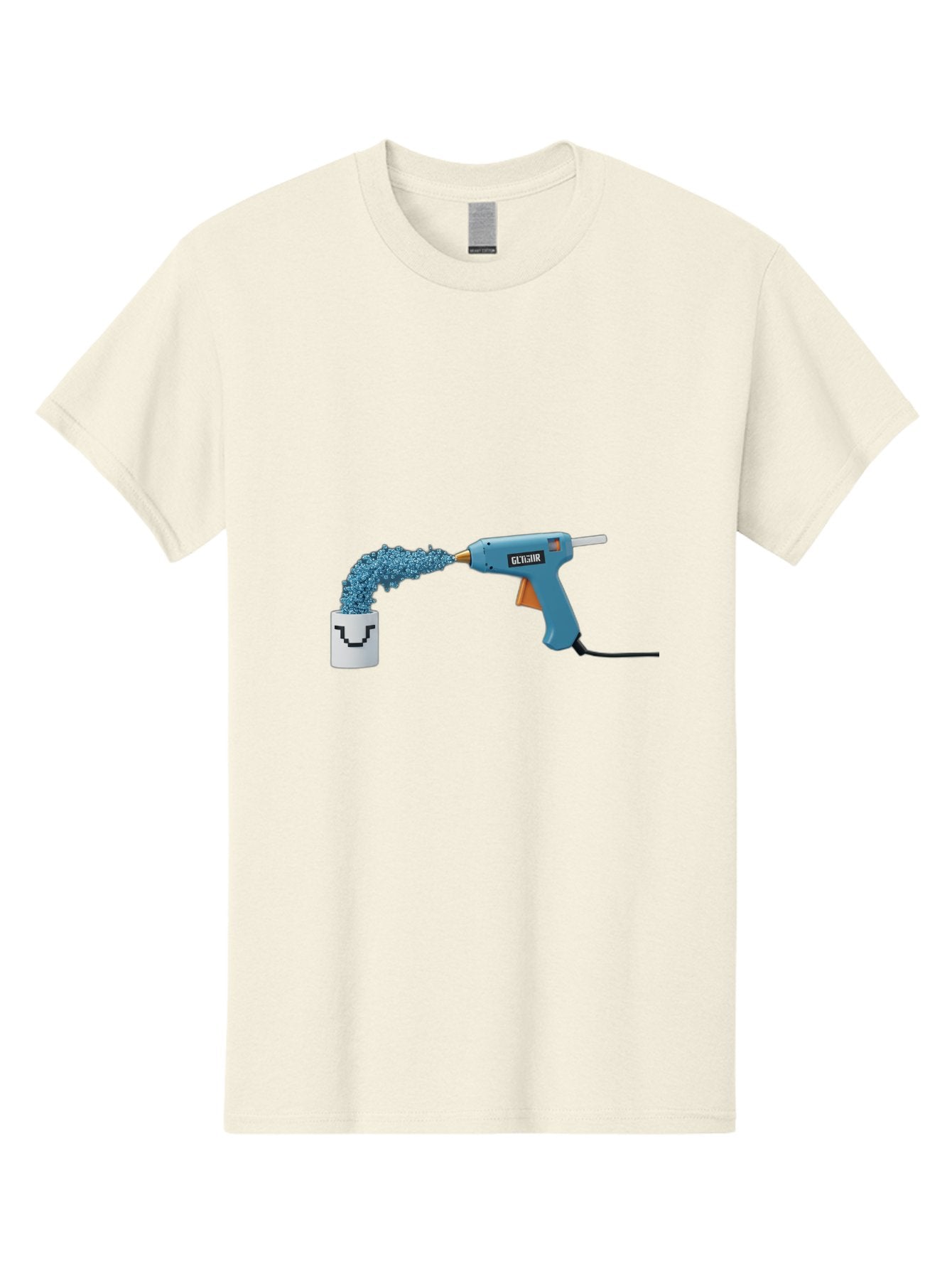 Glu4Hr-Glue-Gun Men'S Graphic Tee, 100% Cotton, Comfortable Casual Summer Wear, Machine Washable, Hot Glue Gun, Gluing, Craft Supply, Crafting, Diy Project, Arts And Crafts, Adhesive, Creative Activity, Manual Dexterity Bad153 4
