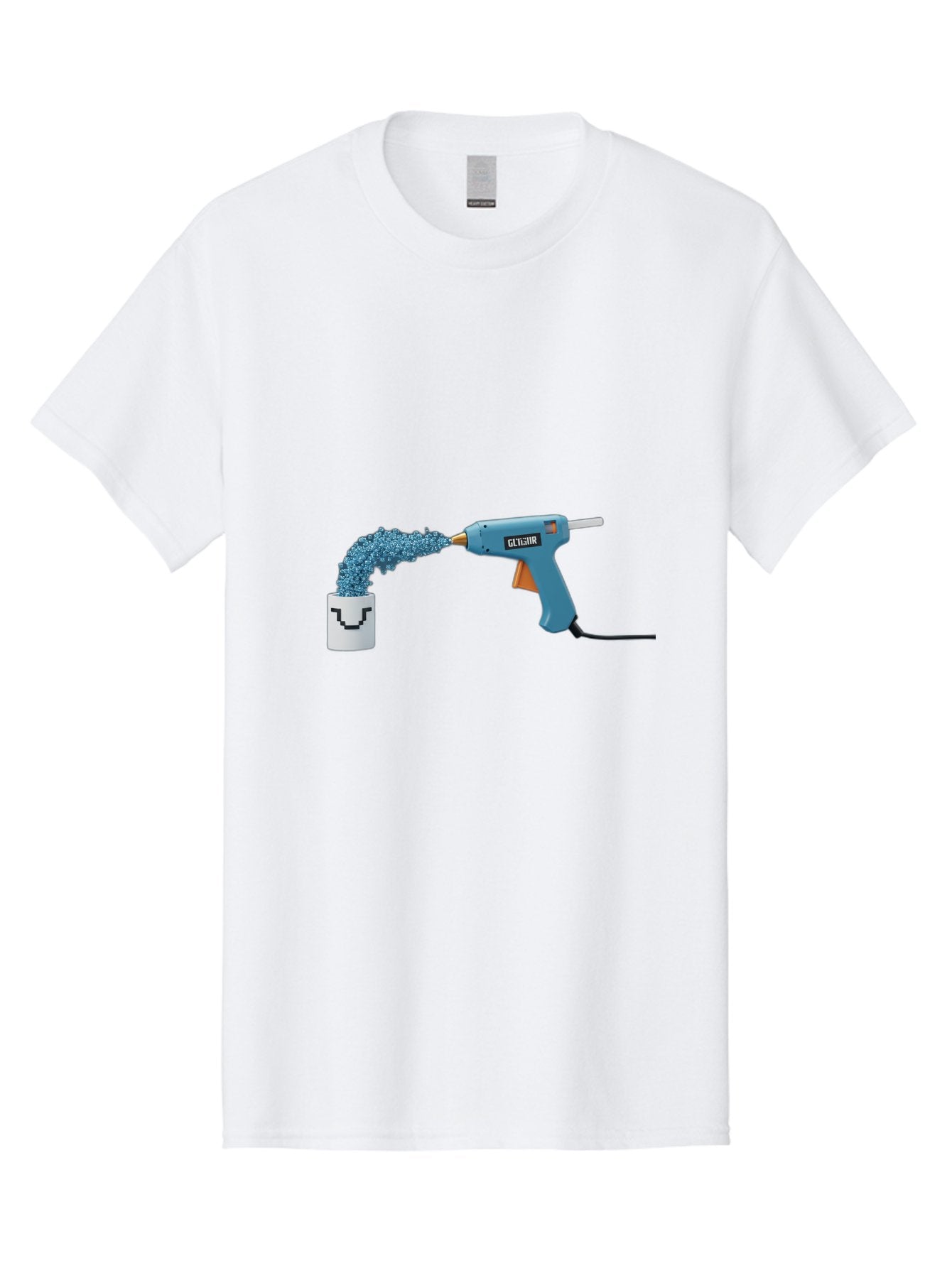 Glu4Hr-Glue-Gun Men'S Graphic Tee, 100% Cotton, Comfortable Casual Summer Wear, Machine Washable, Hot Glue Gun, Gluing, Craft Supply, Crafting, Diy Project, Arts And Crafts, Adhesive, Creative Activity, Manual Dexterity Bad153 6