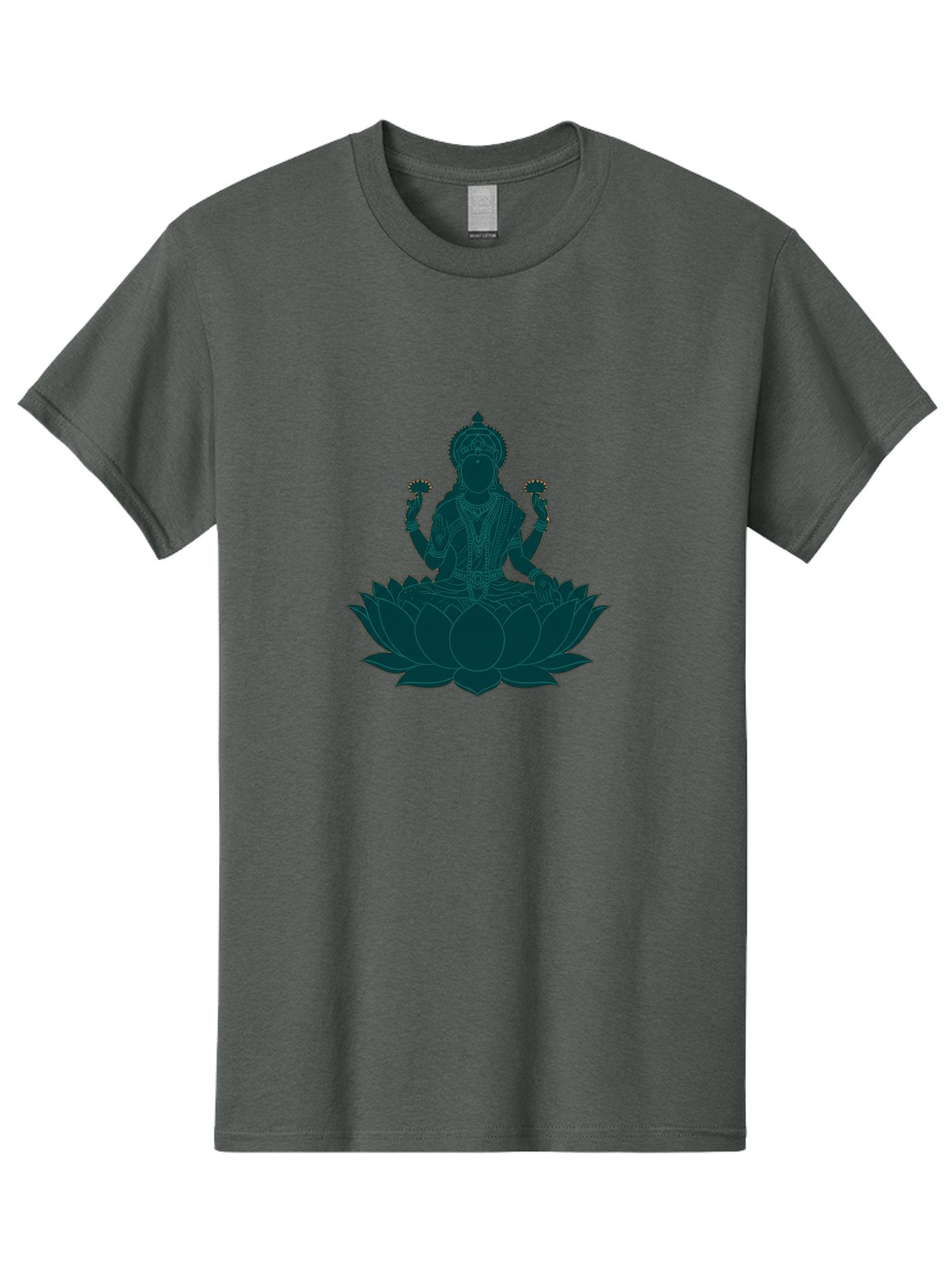 Goddess-Lakshmi Men'S Graphic Tee, 100% Cotton, Comfortable Casual Summer Wear, Machine Washable, Goddess Lakshmi, Lotus Flower, Spiritual Symbolism, Hindu Mythology, Sacred Geometry, Peaceful Pose, Sacred Lotus, Divine Energy, Prosperity, Bad154
