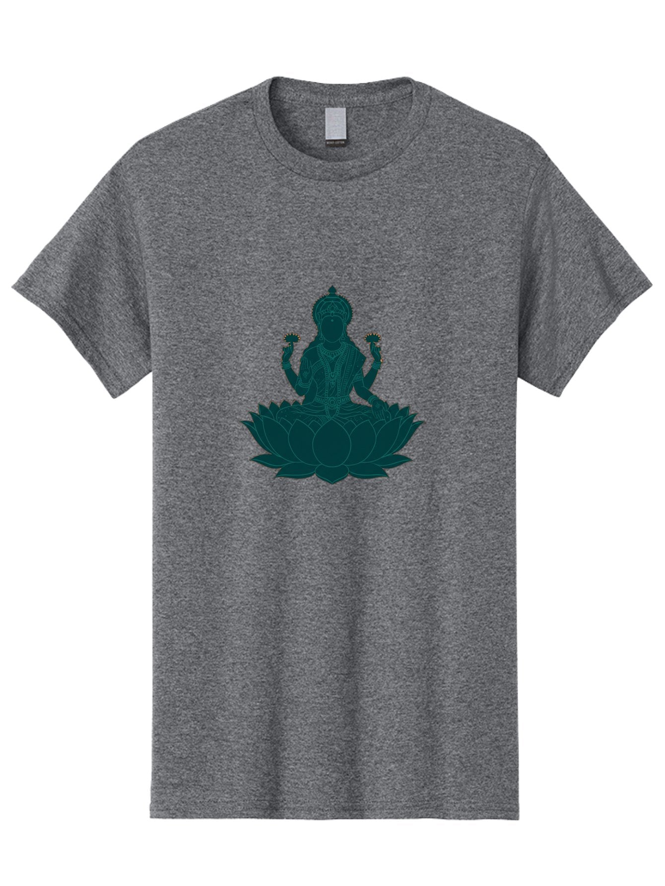 Goddess-Lakshmi Men'S Graphic Tee, 100% Cotton, Comfortable Casual Summer Wear, Machine Washable, Goddess Lakshmi, Lotus Flower, Spiritual Symbolism, Hindu Mythology, Sacred Geometry, Peaceful Pose, Sacred Lotus, Divine Energy, Prosperity, Bad154 5