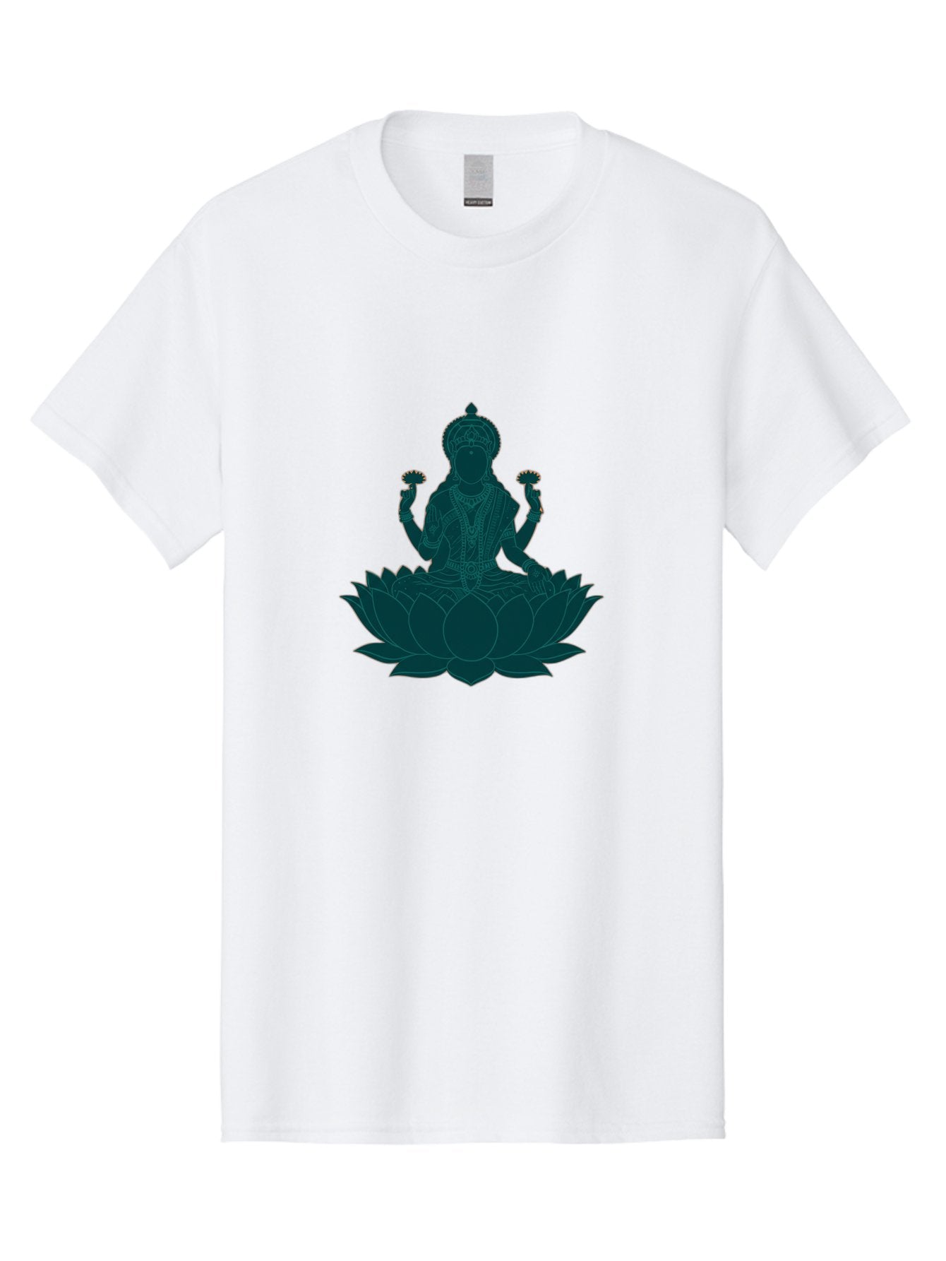 Goddess-Lakshmi Men'S Graphic Tee, 100% Cotton, Comfortable Casual Summer Wear, Machine Washable, Goddess Lakshmi, Lotus Flower, Spiritual Symbolism, Hindu Mythology, Sacred Geometry, Peaceful Pose, Sacred Lotus, Divine Energy, Prosperity, Bad154 3