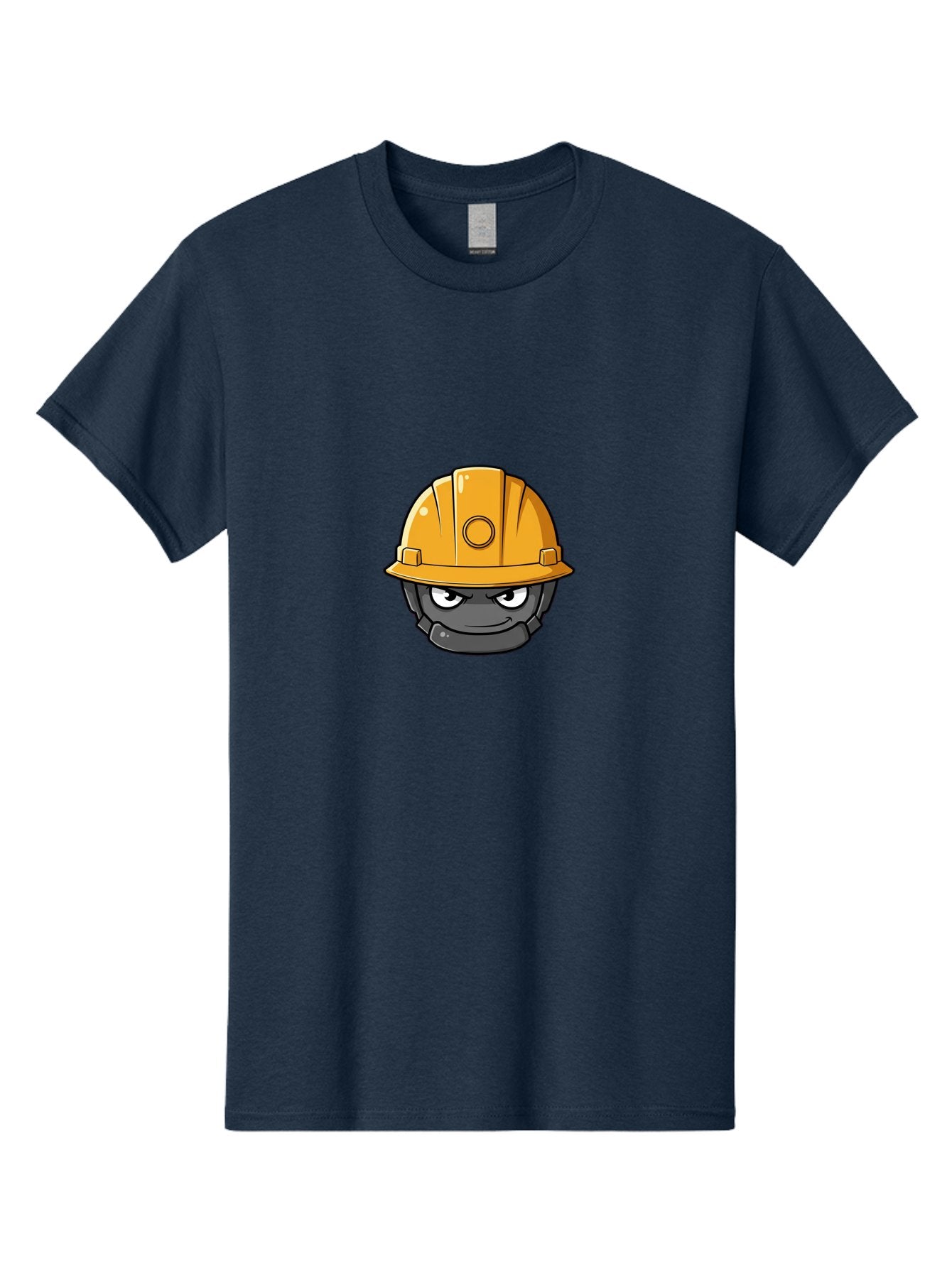 Gray-Character-In-Orange-Hard-Hat Men'S Graphic Tee, 100% Cotton, Comfortable Casual Summer Wear, Machine Washable, Construction Worker, Hard Hat, Yellow Helmet, Menacing Face, Construction Site, Laborer, Worker, Industry, Safety Gear, Bad168 8