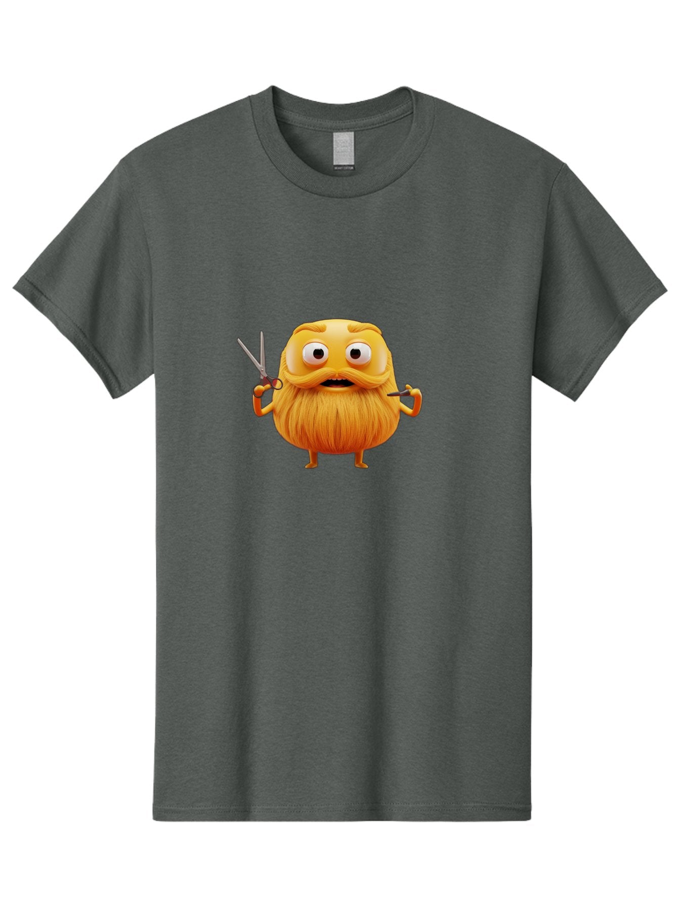 Grooming-Character Men'S Graphic Tee, 100% Cotton, Comfortable Casual Summer Wear, Machine Washable, Anthropomorphic Bread, Cartoon Character, Grooming, Scissors, Comb, Funny, Quirky, Humorous, Cartoon Style, Bread Character, Mustache, Beard Bad171 11