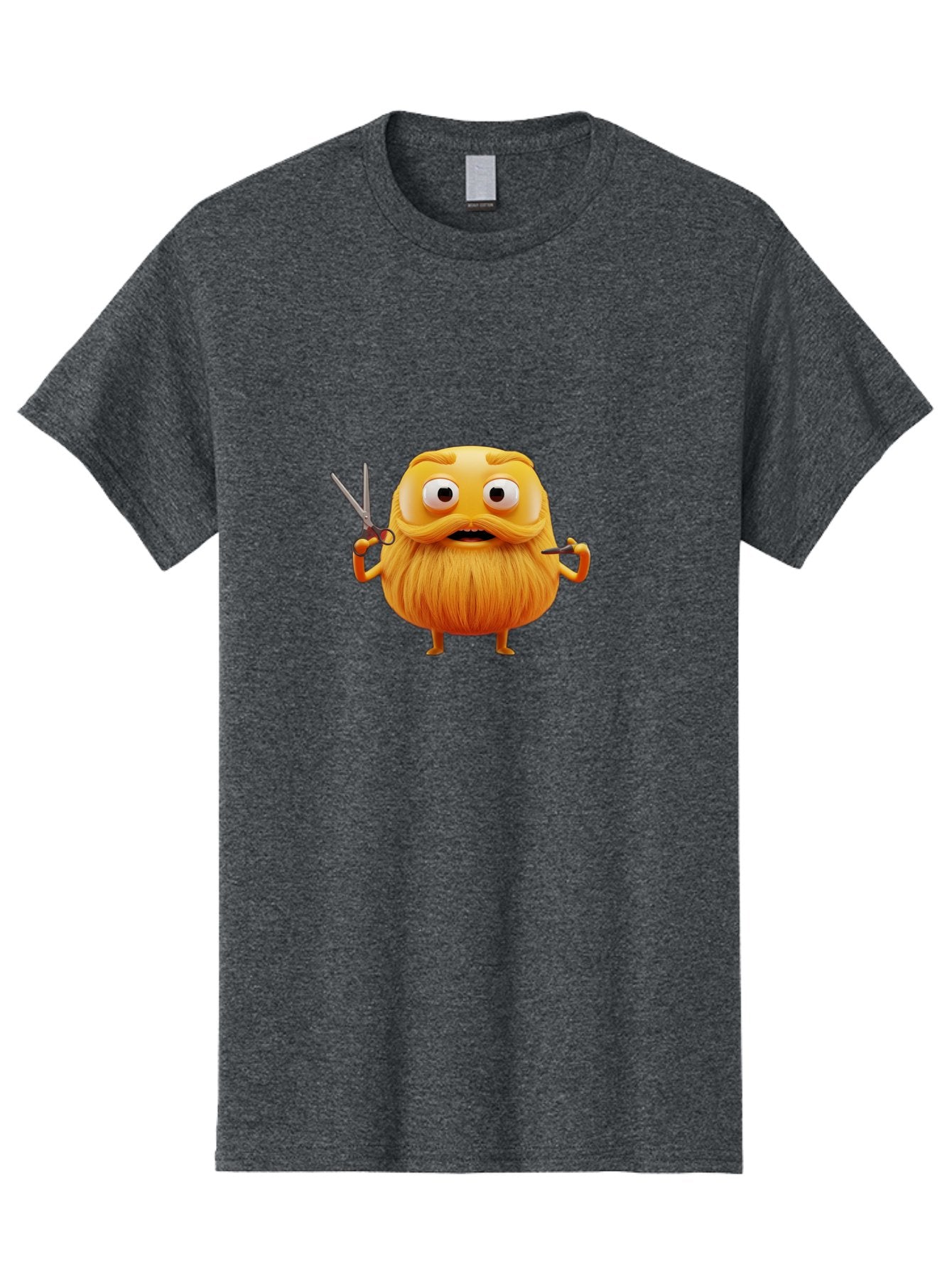 Grooming-Character Men'S Graphic Tee, 100% Cotton, Comfortable Casual Summer Wear, Machine Washable, Anthropomorphic Bread, Cartoon Character, Grooming, Scissors, Comb, Funny, Quirky, Humorous, Cartoon Style, Bread Character, Mustache, Beard Bad171 5