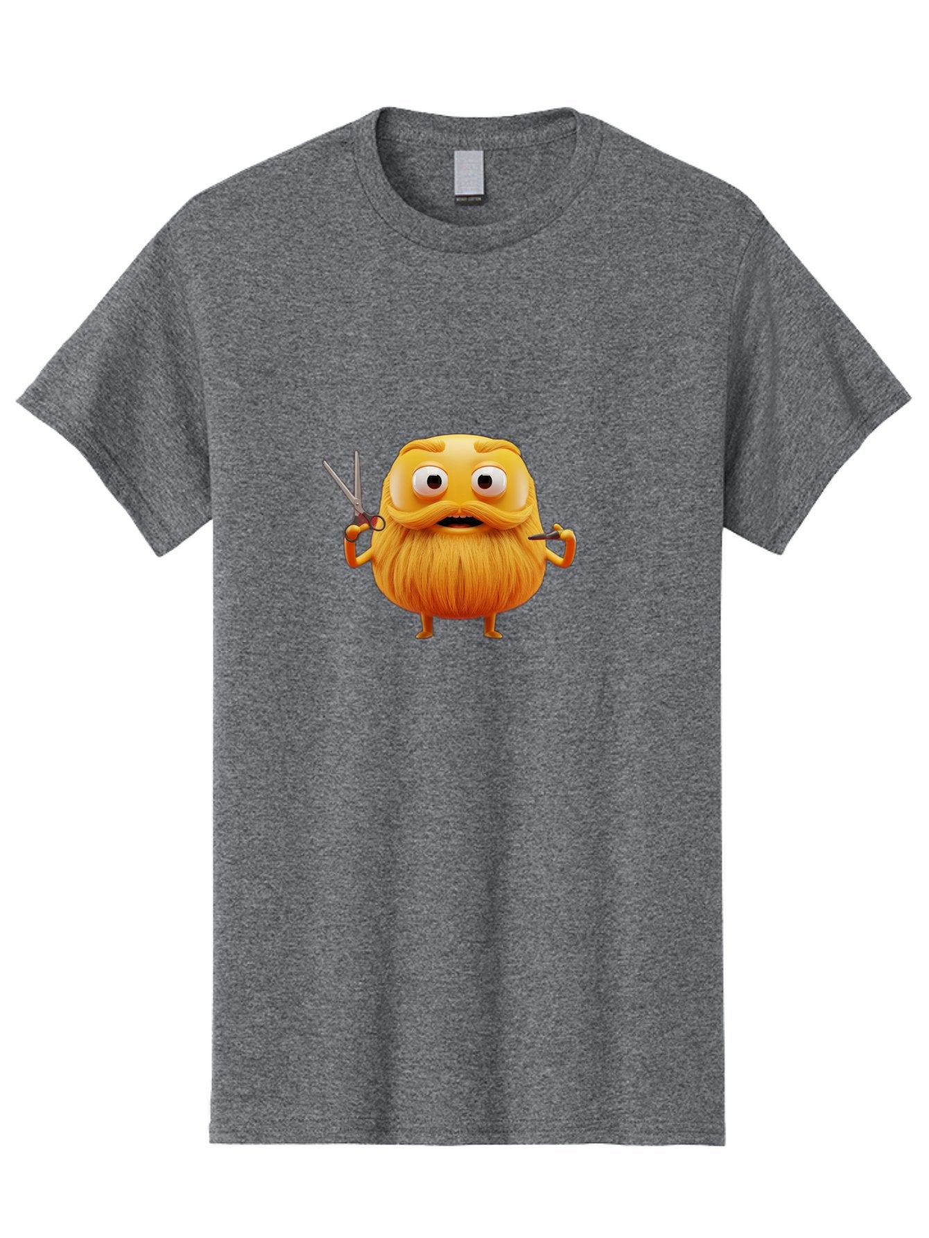 Grooming-Character Men'S Graphic Tee, 100% Cotton, Comfortable Casual Summer Wear, Machine Washable, Anthropomorphic Bread, Cartoon Character, Grooming, Scissors, Comb, Funny, Quirky, Humorous, Cartoon Style, Bread Character, Mustache, Beard Bad171 8