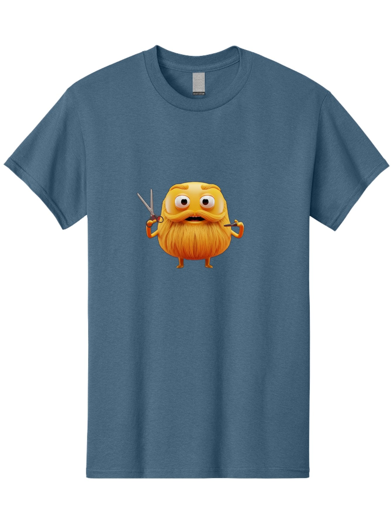 Grooming-Character Men'S Graphic Tee, 100% Cotton, Comfortable Casual Summer Wear, Machine Washable, Anthropomorphic Bread, Cartoon Character, Grooming, Scissors, Comb, Funny, Quirky, Humorous, Cartoon Style, Bread Character, Mustache, Beard Bad171 12