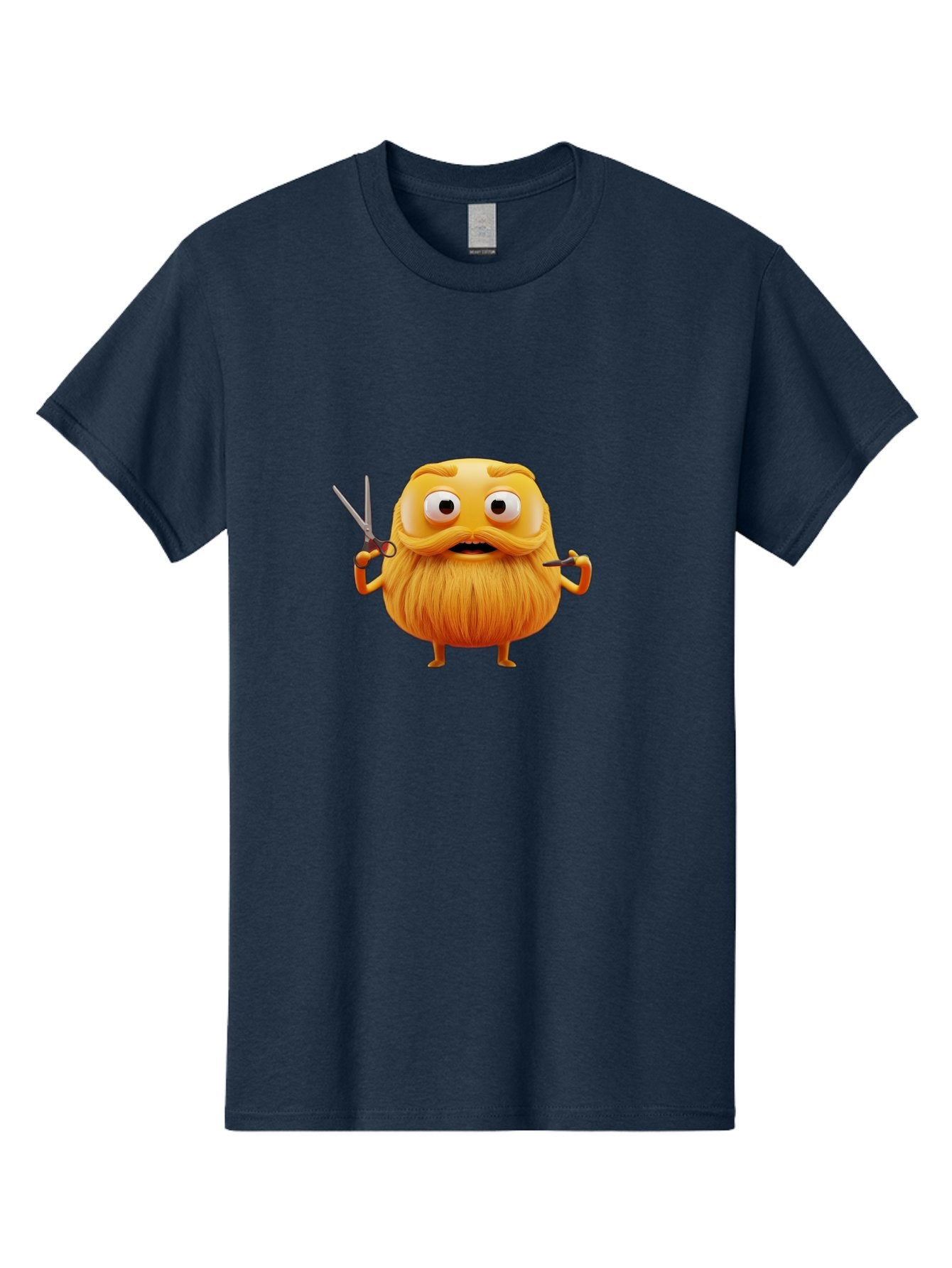 Grooming-Character Men'S Graphic Tee, 100% Cotton, Comfortable Casual Summer Wear, Machine Washable, Anthropomorphic Bread, Cartoon Character, Grooming, Scissors, Comb, Funny, Quirky, Humorous, Cartoon Style, Bread Character, Mustache, Beard Bad171 15