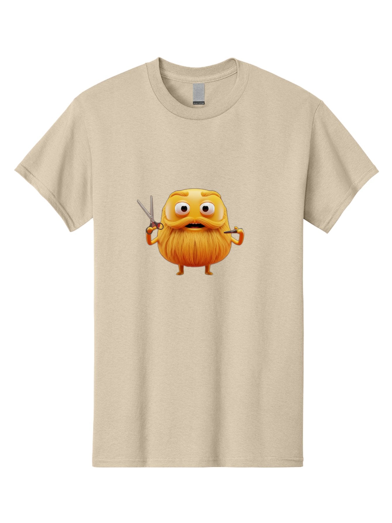 Grooming-Character Men'S Graphic Tee, 100% Cotton, Comfortable Casual Summer Wear, Machine Washable, Anthropomorphic Bread, Cartoon Character, Grooming, Scissors, Comb, Funny, Quirky, Humorous, Cartoon Style, Bread Character, Mustache, Beard Bad171 6