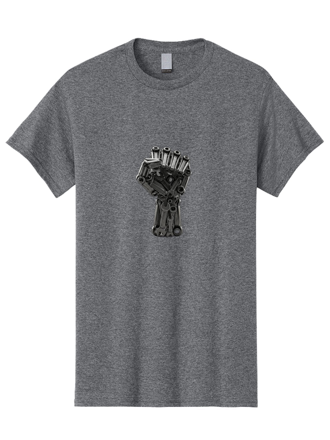 Gun-Hand Men'S Graphic Tee, 100% Cotton, Comfortable Casual Summer Wear, Machine Washable, Hand Made From Guns, Gun Violence, Protest Art, Mechanical Hand, Creative Sculpture, Social Commentary, Symbolic Representation, Powerful Statement, Bad173 6