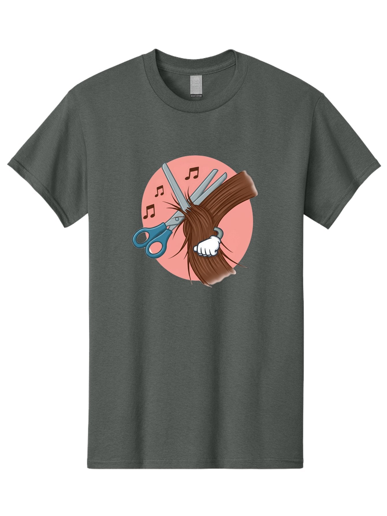 Hair-Cutting-Scissors Men'S Graphic Tee, 100% Cotton, Comfortable Casual Summer Wear, Machine Washable, Scissors Cutting Hair, Hairdressing, Salon Services, Styling Tools, Grooming, Haircut Experience, Musical Notes Bad174 8