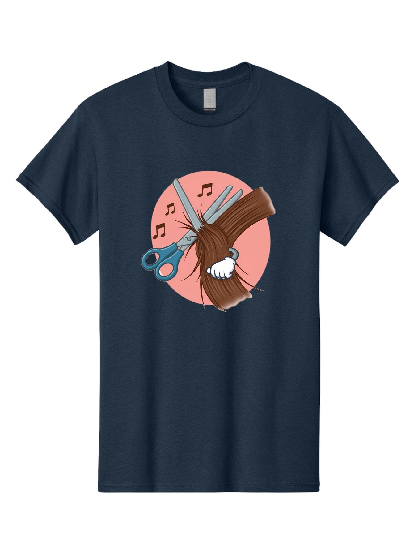 Hair-Cutting-Scissors Men'S Graphic Tee, 100% Cotton, Comfortable Casual Summer Wear, Machine Washable, Scissors Cutting Hair, Hairdressing, Salon Services, Styling Tools, Grooming, Haircut Experience, Musical Notes Bad174 7