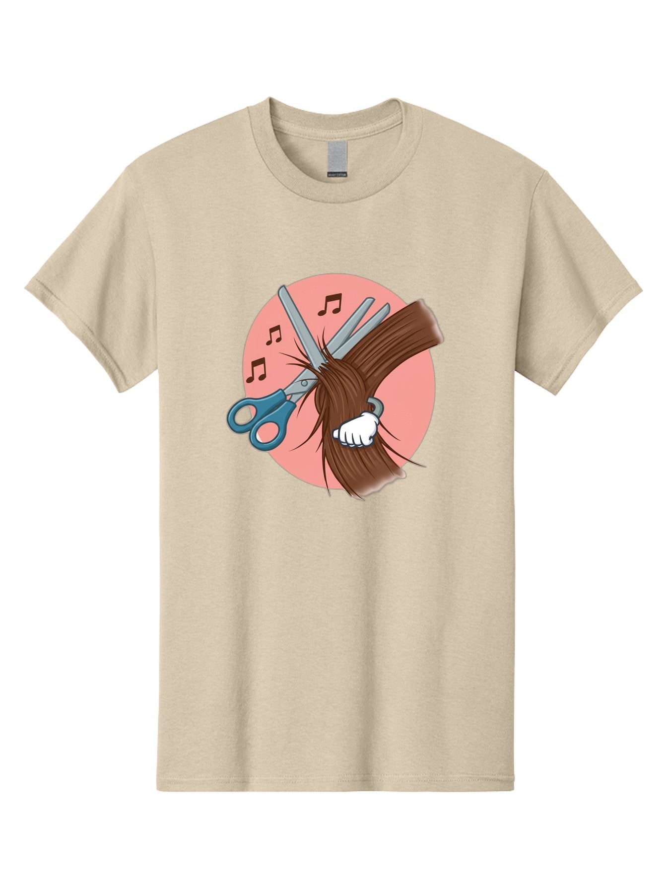 Hair-Cutting-Scissors Men'S Graphic Tee, 100% Cotton, Comfortable Casual Summer Wear, Machine Washable, Scissors Cutting Hair, Hairdressing, Salon Services, Styling Tools, Grooming, Haircut Experience, Musical Notes Bad174 12