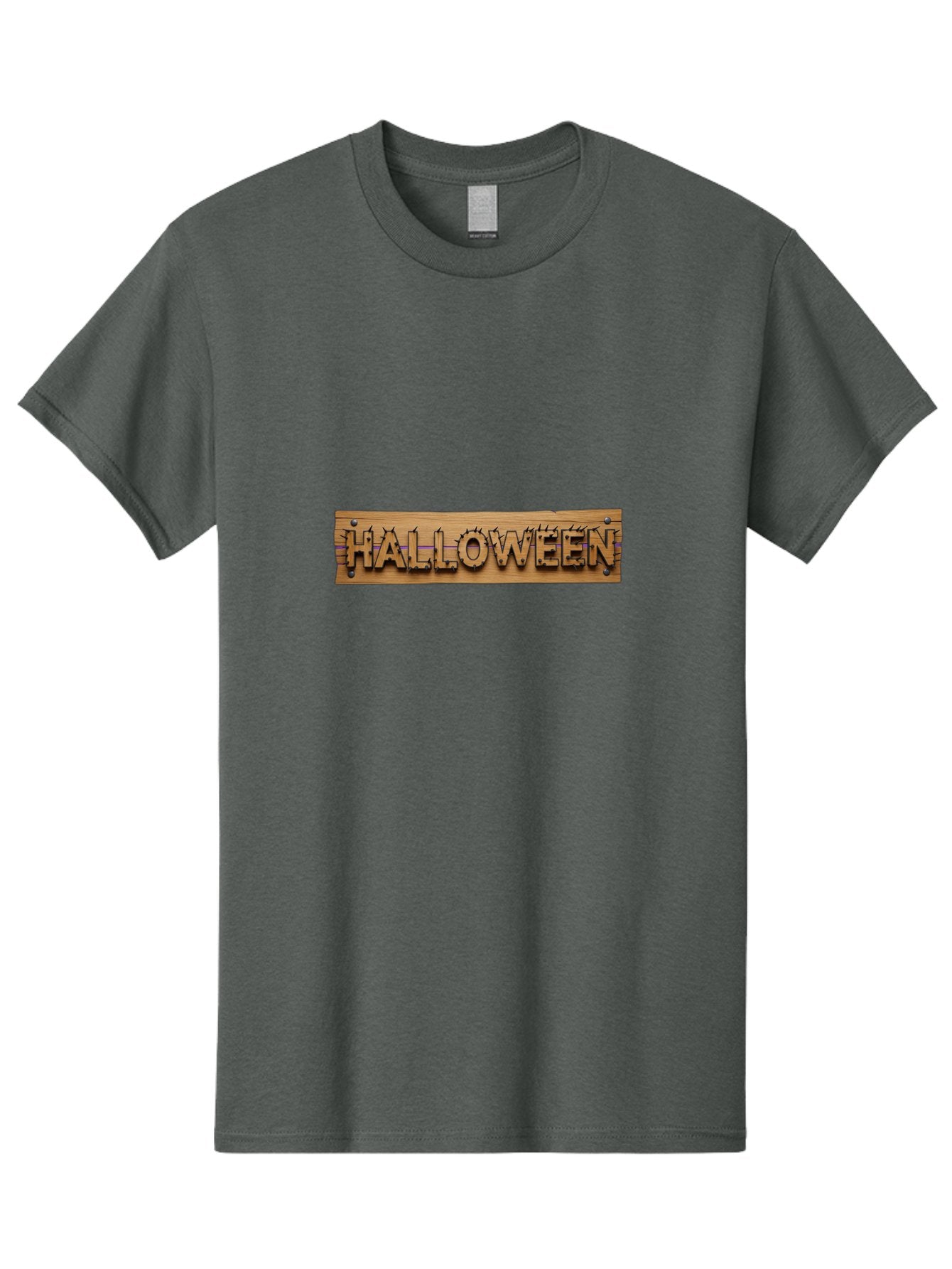 Halloween-Wooden-Sign Men'S Graphic Tee, 100% Cotton, Comfortable Casual Summer Wear, Machine Washable, Halloween Theme, Wooden Sign, Horror Elements, Spooky Atmosphere, Halloween Decorations, Autumn Festivities, Halloween Party Bad178 3