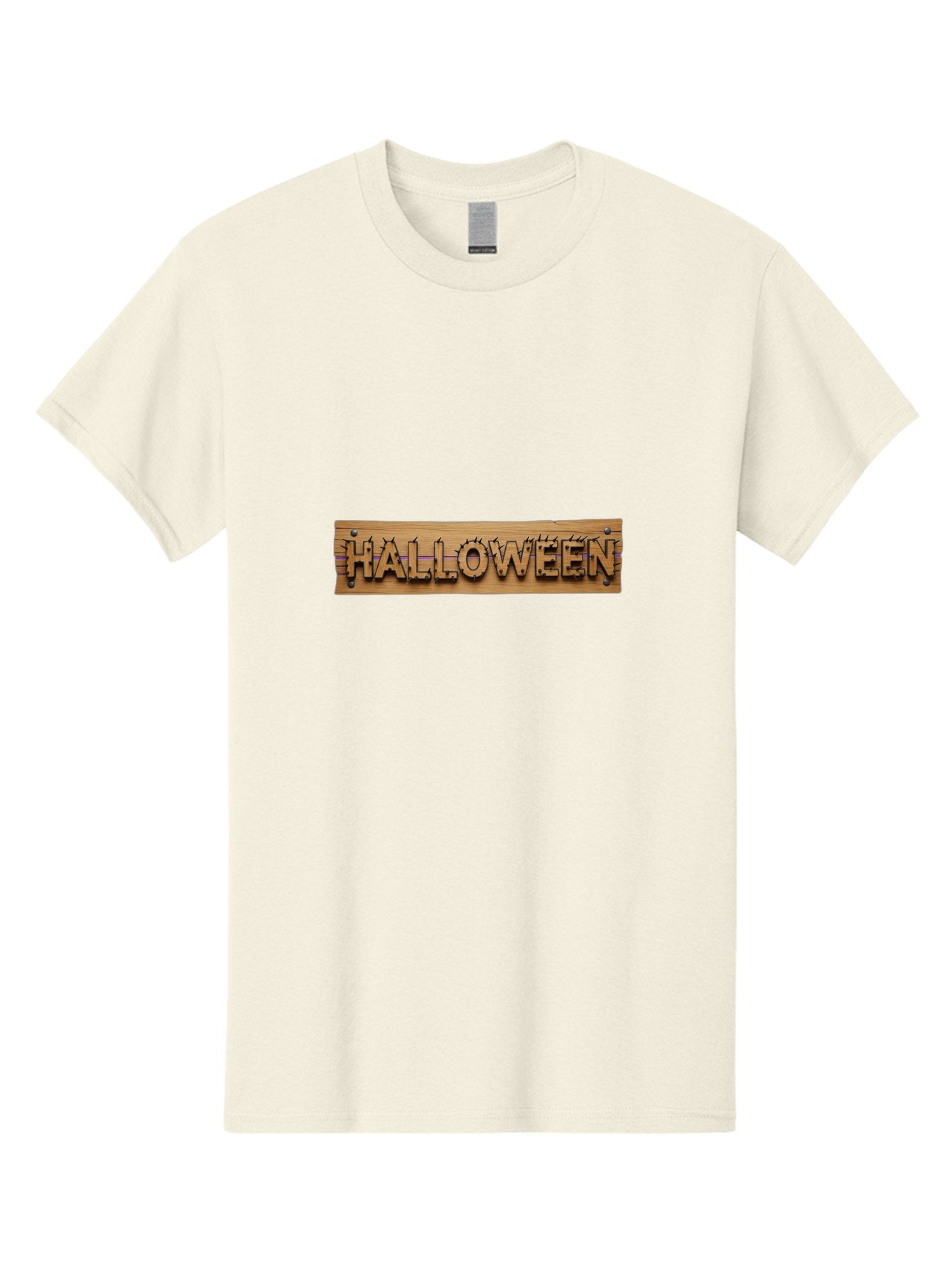 Halloween-Wooden-Sign Men'S Graphic Tee, 100% Cotton, Comfortable Casual Summer Wear, Machine Washable, Halloween Theme, Wooden Sign, Horror Elements, Spooky Atmosphere, Halloween Decorations, Autumn Festivities, Halloween Party Bad178 4