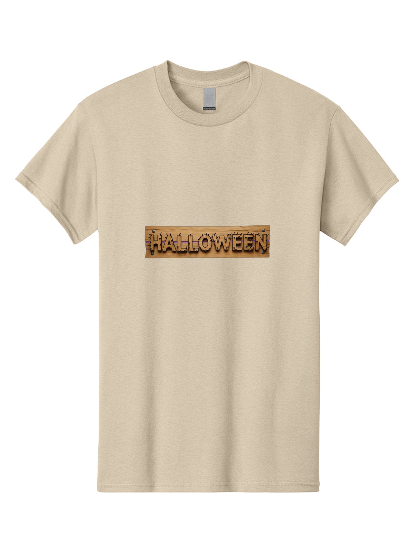 Halloween-Wooden-Sign Men'S Graphic Tee, 100% Cotton, Comfortable Casual Summer Wear, Machine Washable, Halloween Theme, Wooden Sign, Horror Elements, Spooky Atmosphere, Halloween Decorations, Autumn Festivities, Halloween Party Bad178 6