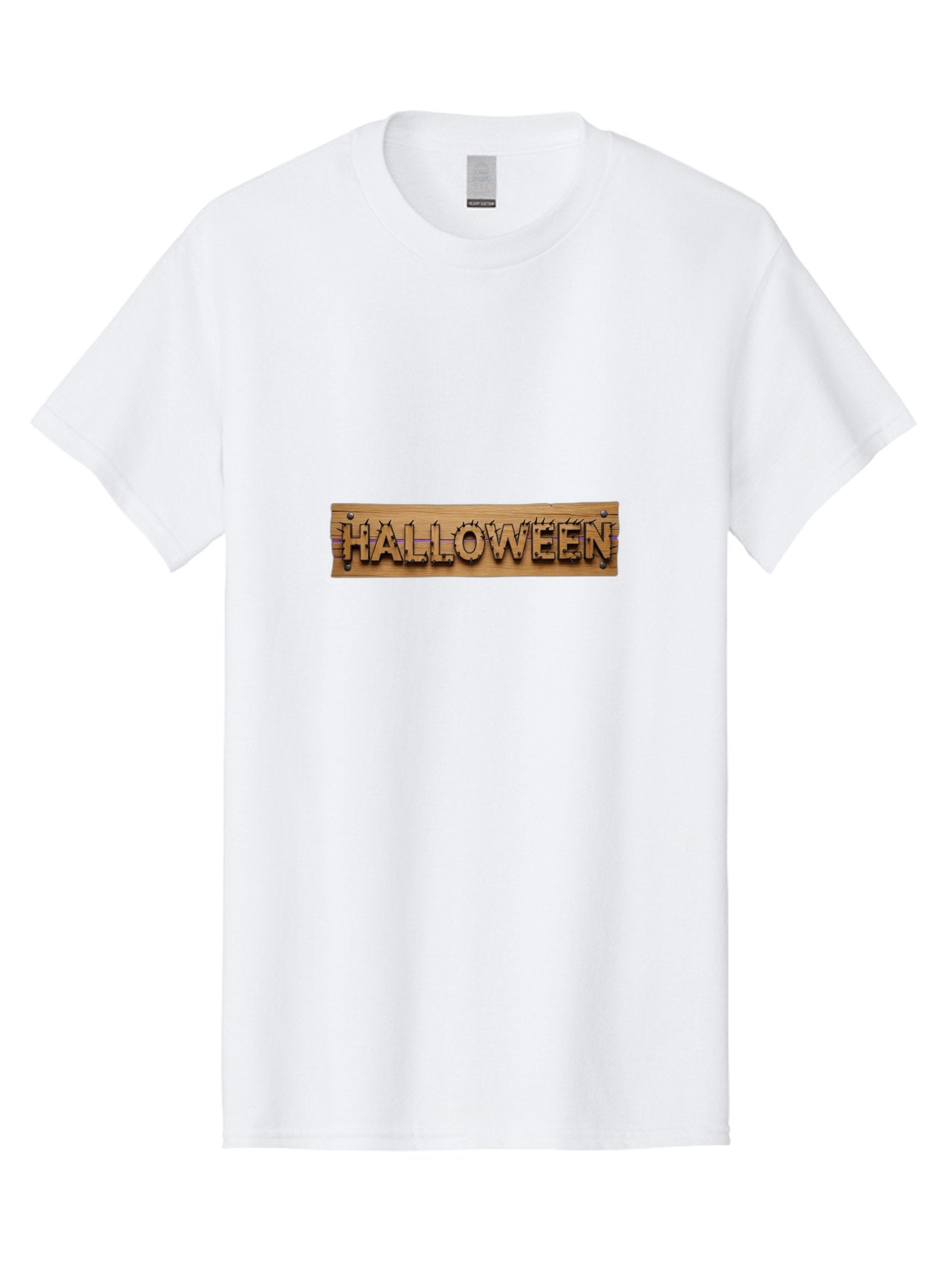 Halloween-Wooden-Sign Men'S Graphic Tee, 100% Cotton, Comfortable Casual Summer Wear, Machine Washable, Halloween Theme, Wooden Sign, Horror Elements, Spooky Atmosphere, Halloween Decorations, Autumn Festivities, Halloween Party Bad178 5