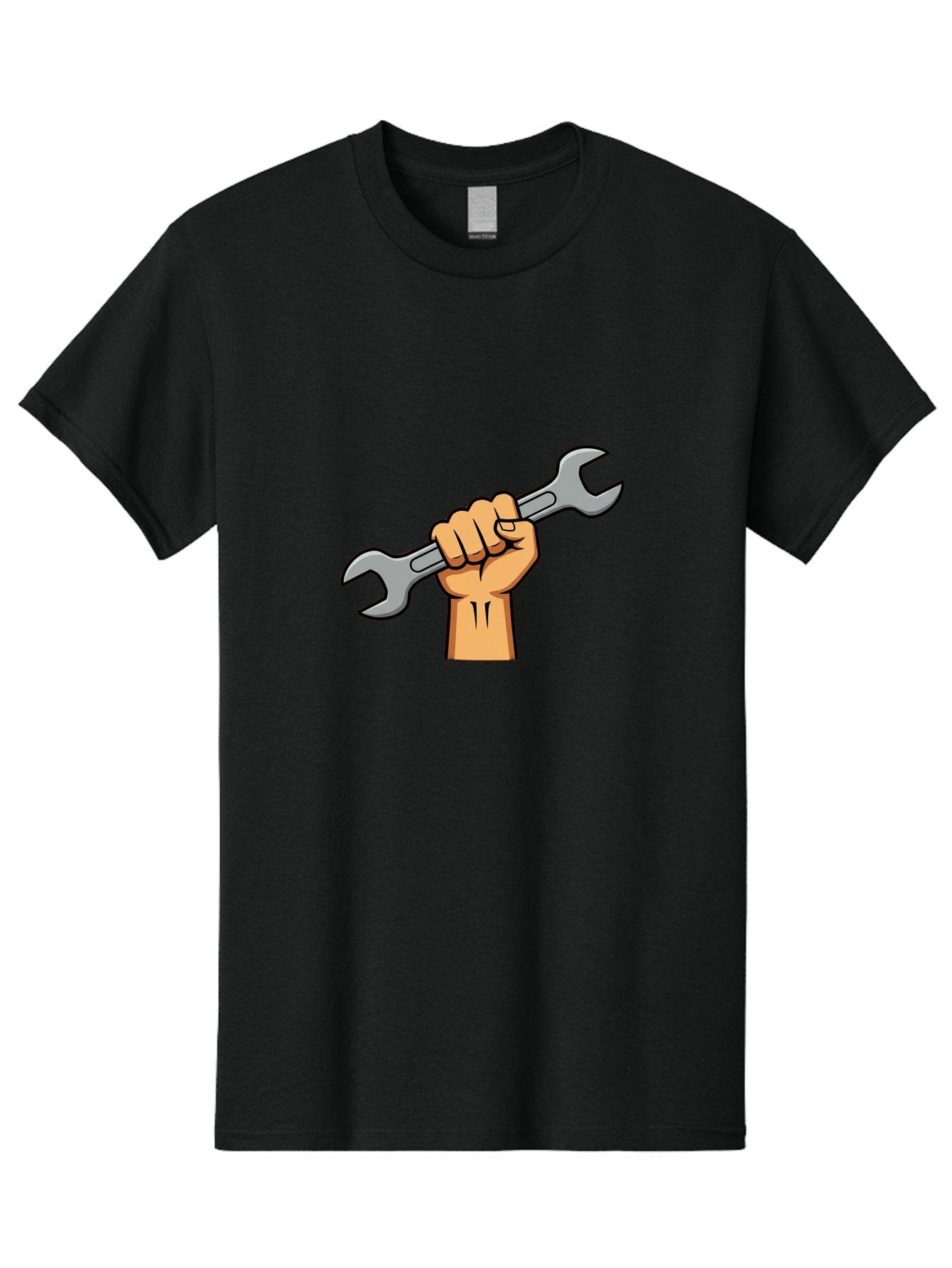 Hand-Holding-Spanner-1 Men'S Graphic Tee, 100% Cotton, Comfortable Casual Summer Wear, Machine Washable, Hand Holding Wrench, Adjustable Wrench, Hand Tool, Diy Repair, Handyman Tools, Repair Work, Maintenance Task, Mechanical Repair Bad183 12