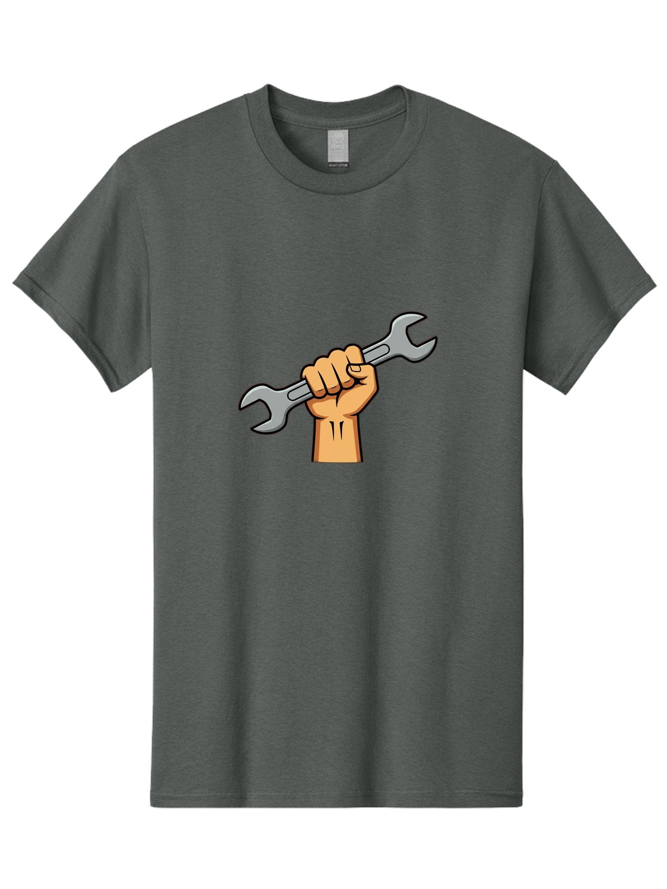 Hand-Holding-Spanner-1 Men'S Graphic Tee, 100% Cotton, Comfortable Casual Summer Wear, Machine Washable, Hand Holding Wrench, Adjustable Wrench, Hand Tool, Diy Repair, Handyman Tools, Repair Work, Maintenance Task, Mechanical Repair Bad183 13