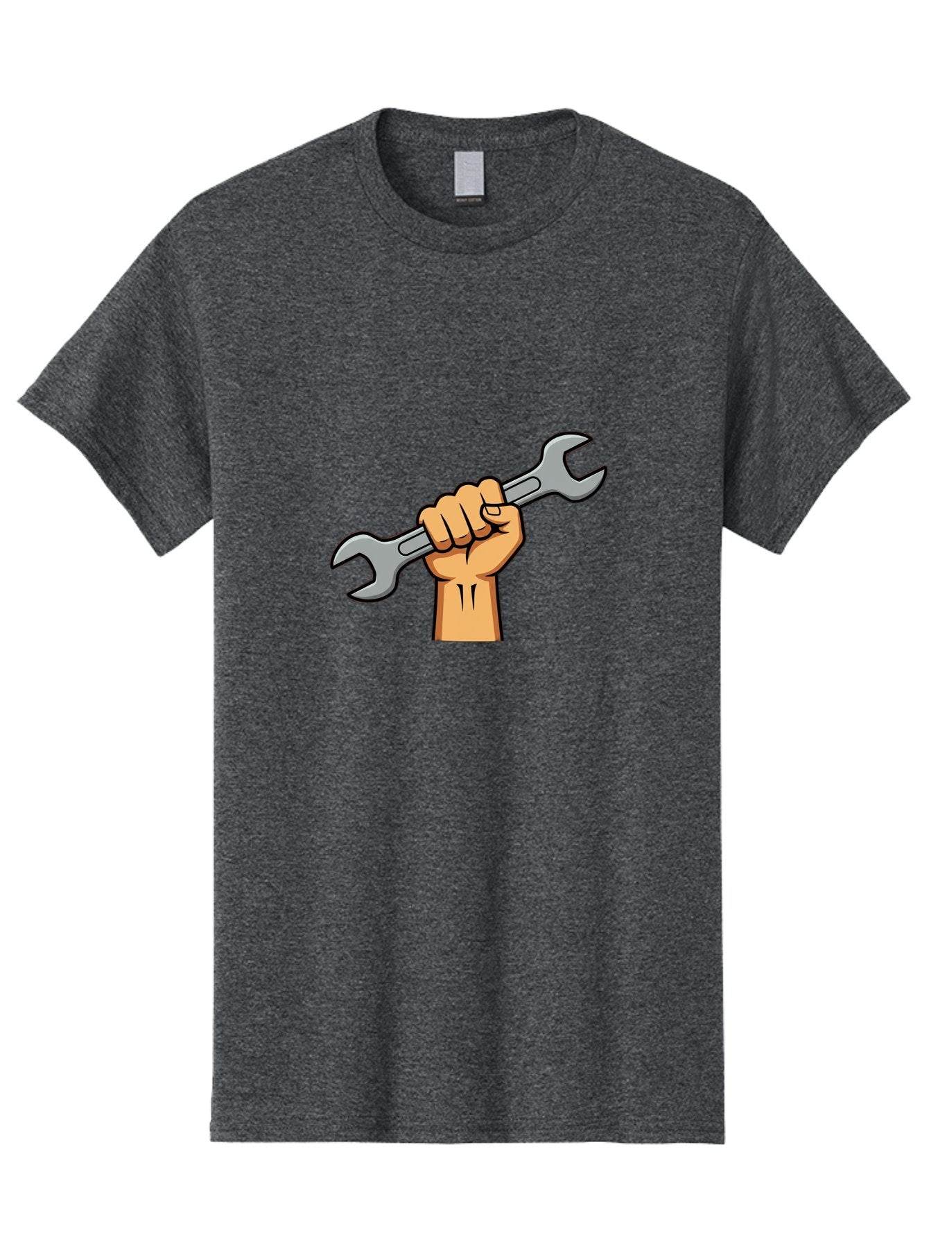 Hand-Holding-Spanner-1 Men'S Graphic Tee, 100% Cotton, Comfortable Casual Summer Wear, Machine Washable, Hand Holding Wrench, Adjustable Wrench, Hand Tool, Diy Repair, Handyman Tools, Repair Work, Maintenance Task, Mechanical Repair Bad183 3
