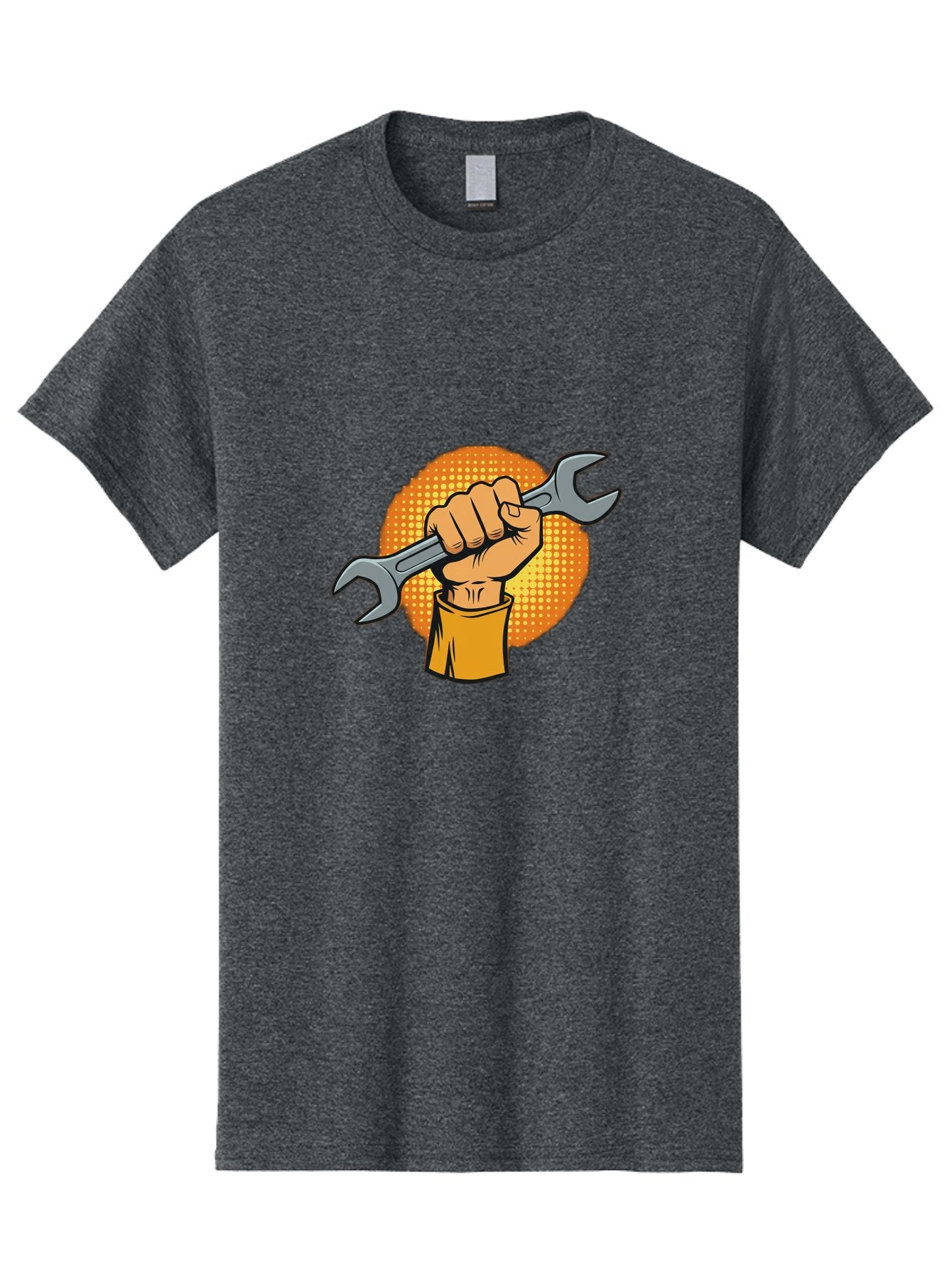 Hand-Holding-Spanner Men'S Graphic Tee, 100% Cotton, Comfortable Casual Summer Wear, Machine Washable, Hand Holding Wrench, Diy Repair, Mechanic Tools, Toolbox Essentials, Handyman Work, Repair Services, Construction Equipment, Bad184 14