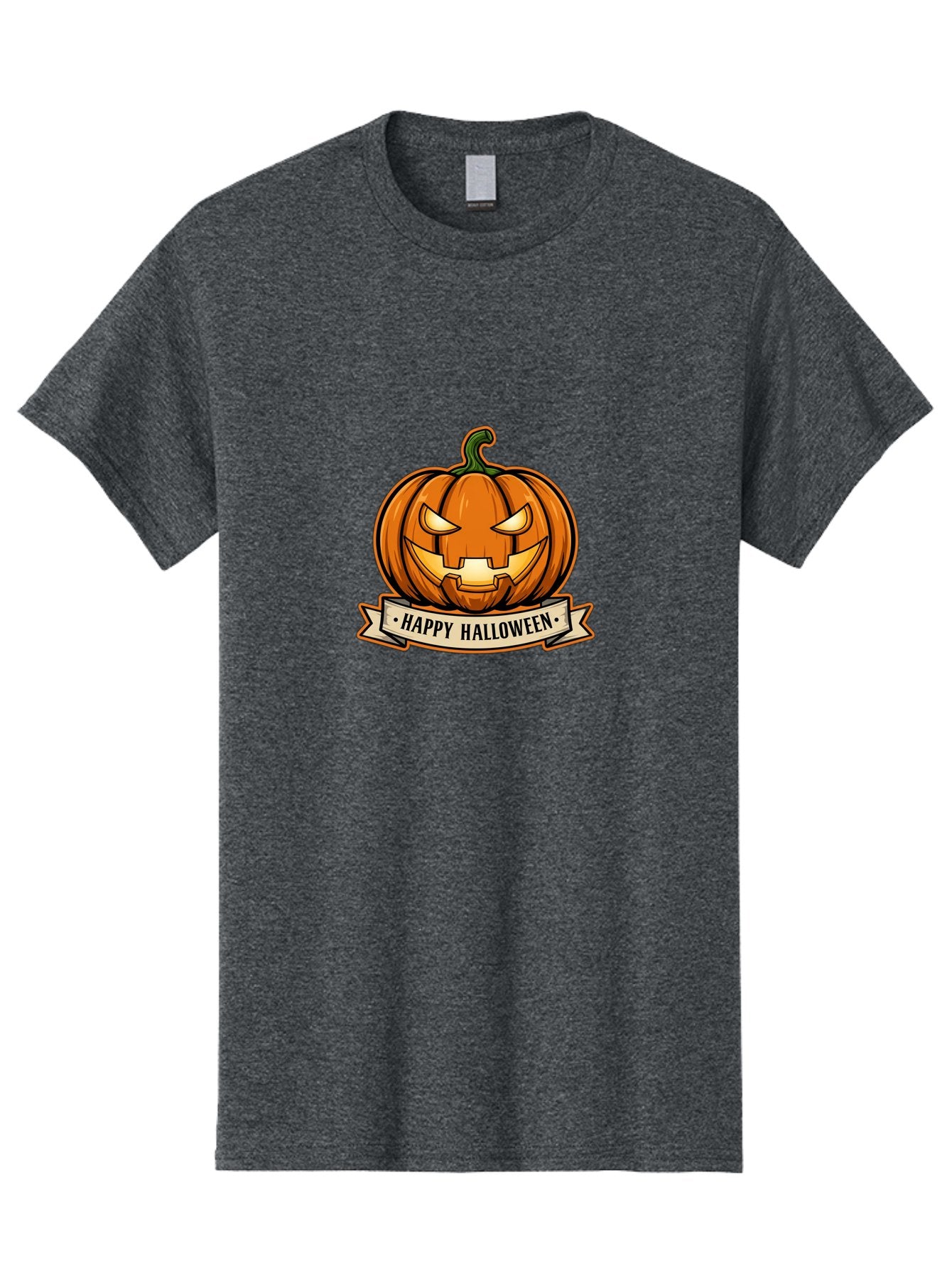 Happy-Halloween-Jack-O-Lantern Men'S Graphic Tee, 100% Cotton, Comfortable Casual Summer Wear, Machine Washable, Jack-O-Lantern, Halloween Pumpkin, Spooky Face, Orange Pumpkin, Festive Design, Happy Halloween Banner, Cartoon Illustration, Bad191 14