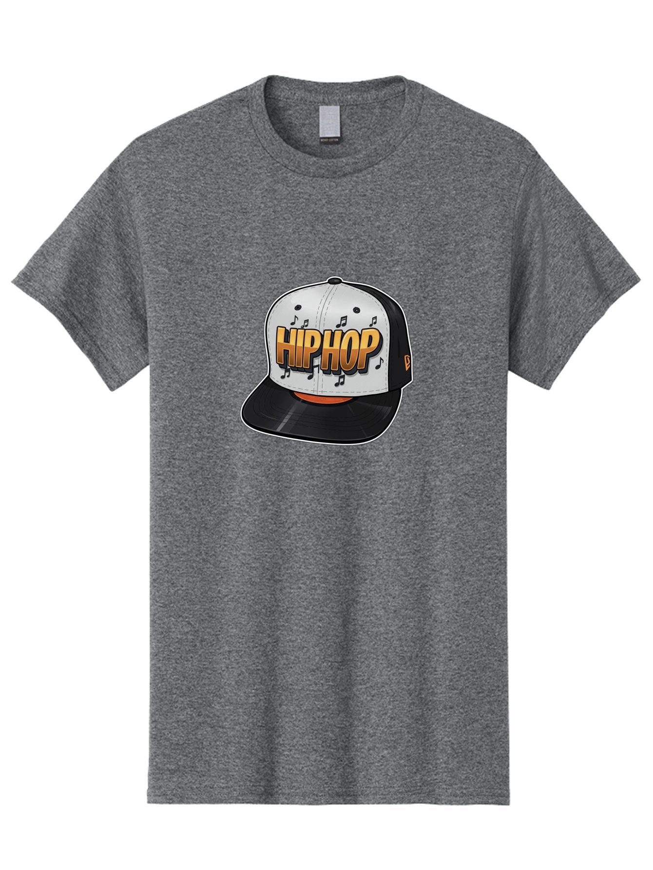 Hip-Hop Men'S Graphic Tee, 100% Cotton, Comfortable Casual Summer Wear, Machine Washable, Hip Hop Hat, Snapback Cap, Streetwear Fashion, Musical Notes, Bold Graphics, Urban Style, Trendy Accessories, Rap Culture, Stylish Headwear, Bad197