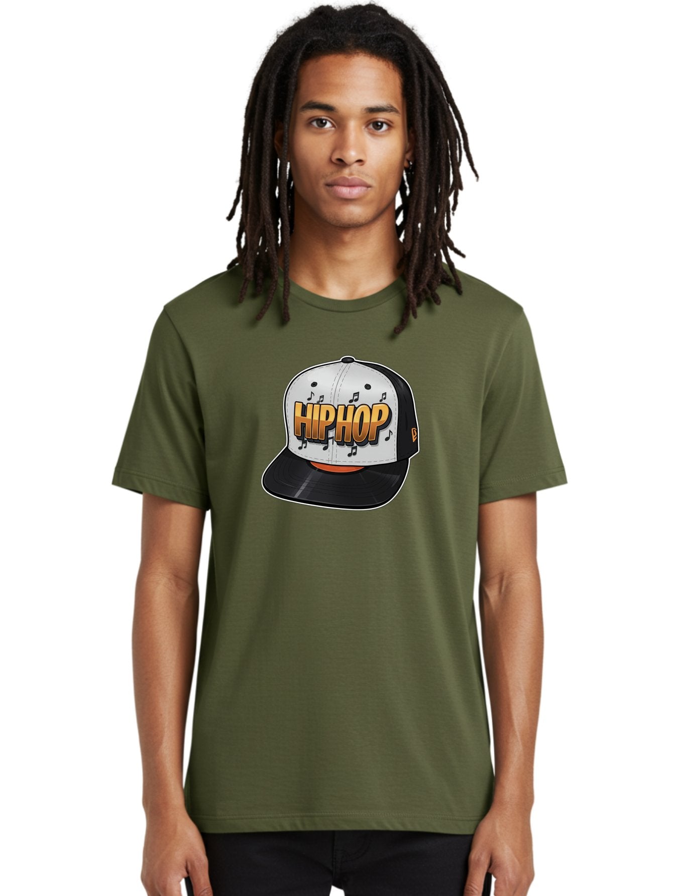 Hip-Hop Men'S Graphic Tee, 100% Cotton, Comfortable Casual Summer Wear, Machine Washable, Hip Hop Hat, Snapback Cap, Streetwear Fashion, Musical Notes, Bold Graphics, Urban Style, Trendy Accessories, Rap Culture, Stylish Headwear, Bad197 20