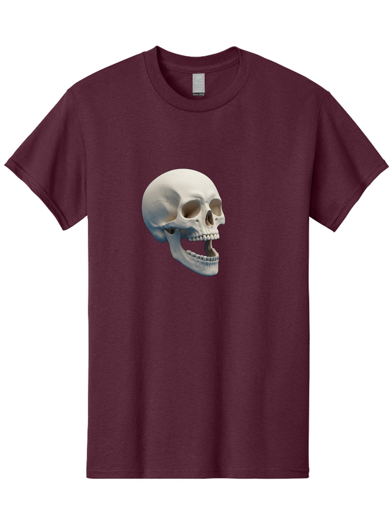Human-Skull-1 Men'S Graphic Tee, 100% Cotton, Comfortable Casual Summer Wear, Machine Washable, Human Skull, Skeletal Head, Anatomy, Bones, Teeth, Jawbone, Scientific Illustration, Medical Art, 3D Rendering, Detailed Model Bad204 13