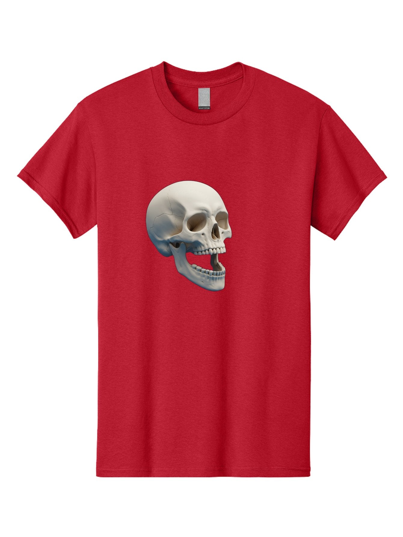 Human-Skull-1 Men'S Graphic Tee, 100% Cotton, Comfortable Casual Summer Wear, Machine Washable, Human Skull, Skeletal Head, Anatomy, Bones, Teeth, Jawbone, Scientific Illustration, Medical Art, 3D Rendering, Detailed Model Bad204 4