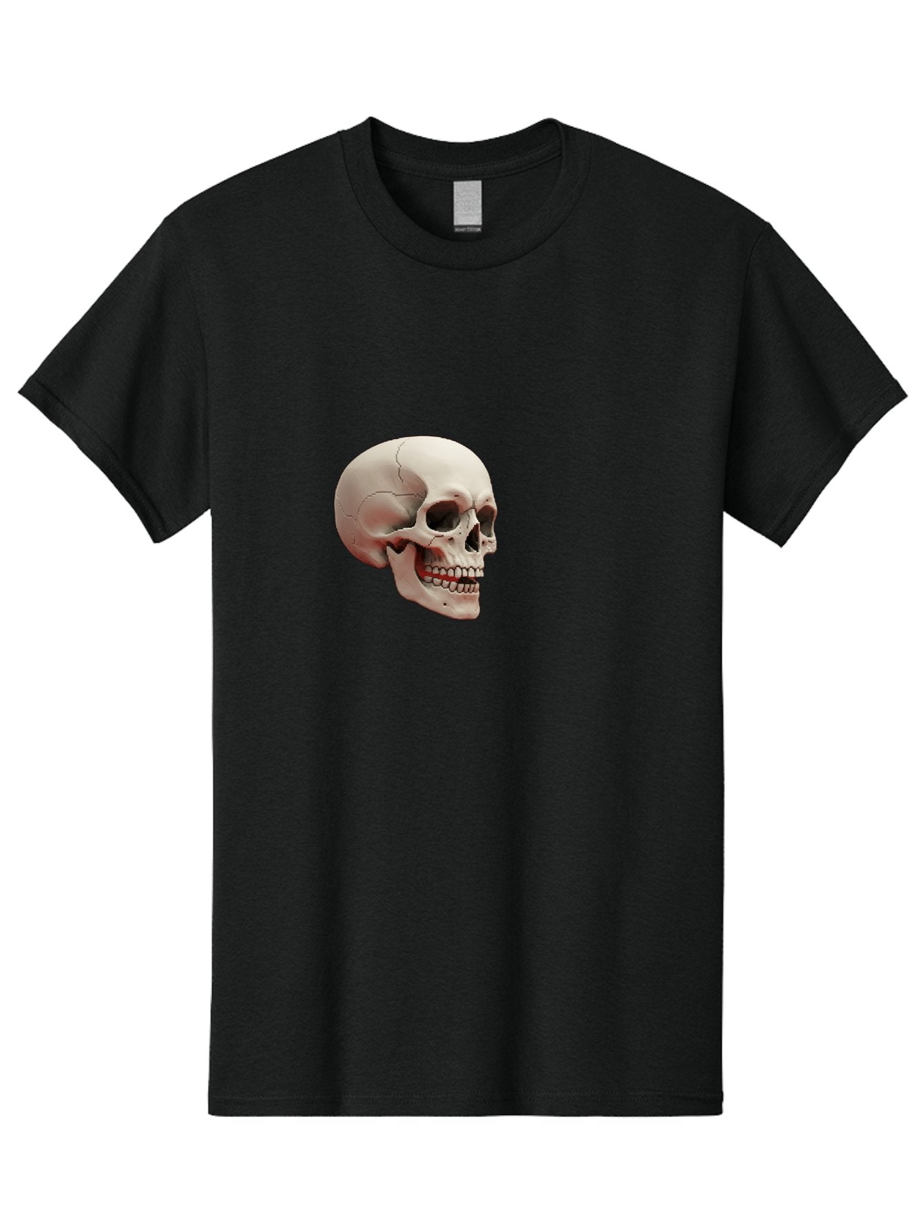 Human-Skull Men'S Graphic Tee, 100% Cotton, Comfortable Casual Summer Wear, Machine Washable, Human Skull, Skeletal Head, Anatomy, Bone Structure, Dental Anatomy, Forensic Science, Medical Education, Death Symbol, Gothic Art Bad205 11