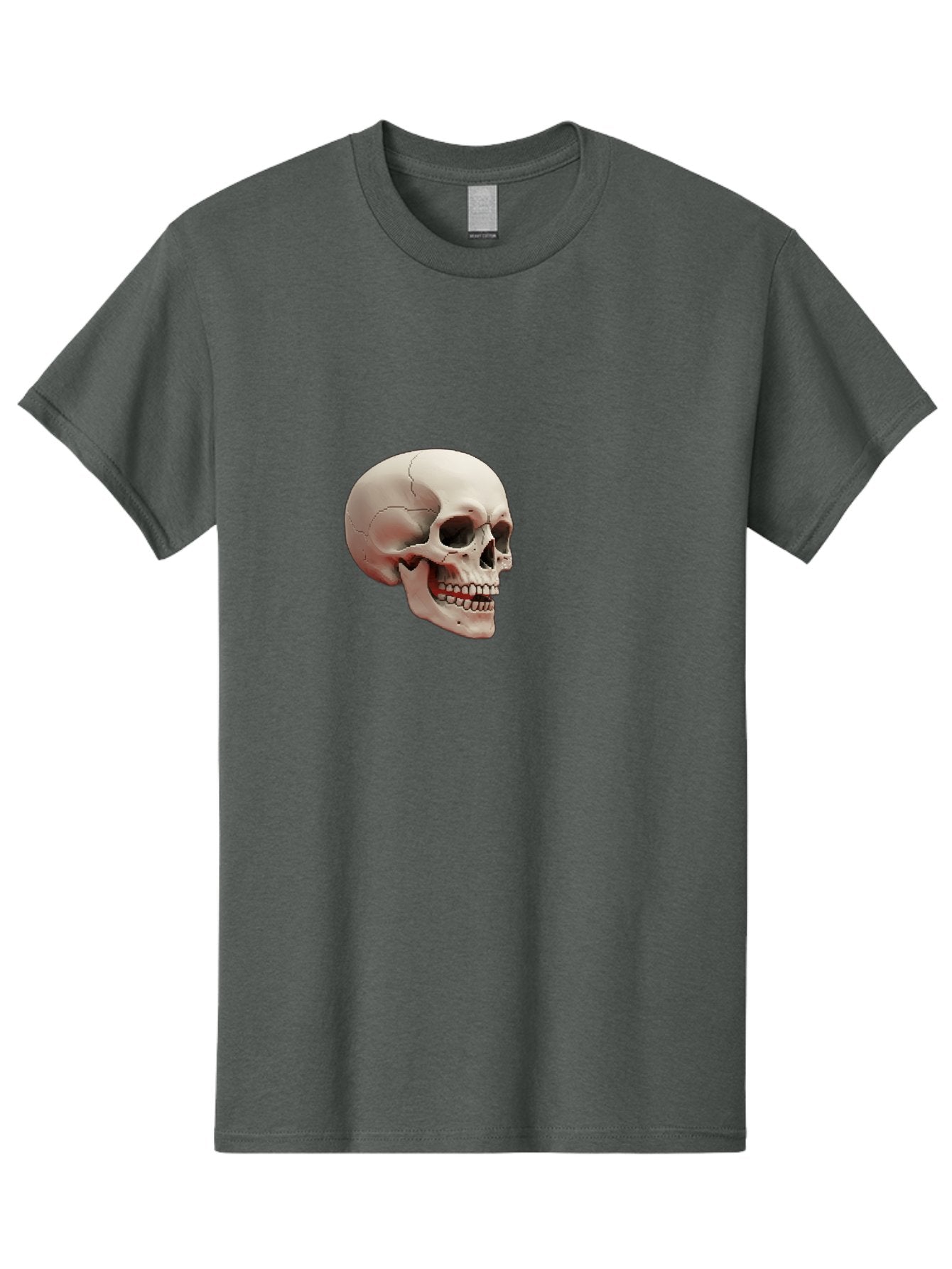 Human-Skull Men'S Graphic Tee, 100% Cotton, Comfortable Casual Summer Wear, Machine Washable, Human Skull, Skeletal Head, Anatomy, Bone Structure, Dental Anatomy, Forensic Science, Medical Education, Death Symbol, Gothic Art Bad205 10