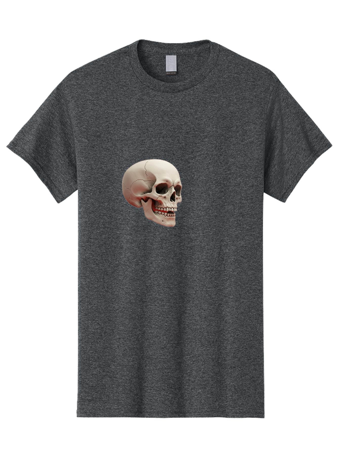 Human-Skull Men'S Graphic Tee, 100% Cotton, Comfortable Casual Summer Wear, Machine Washable, Human Skull, Skeletal Head, Anatomy, Bone Structure, Dental Anatomy, Forensic Science, Medical Education, Death Symbol, Gothic Art Bad205 3