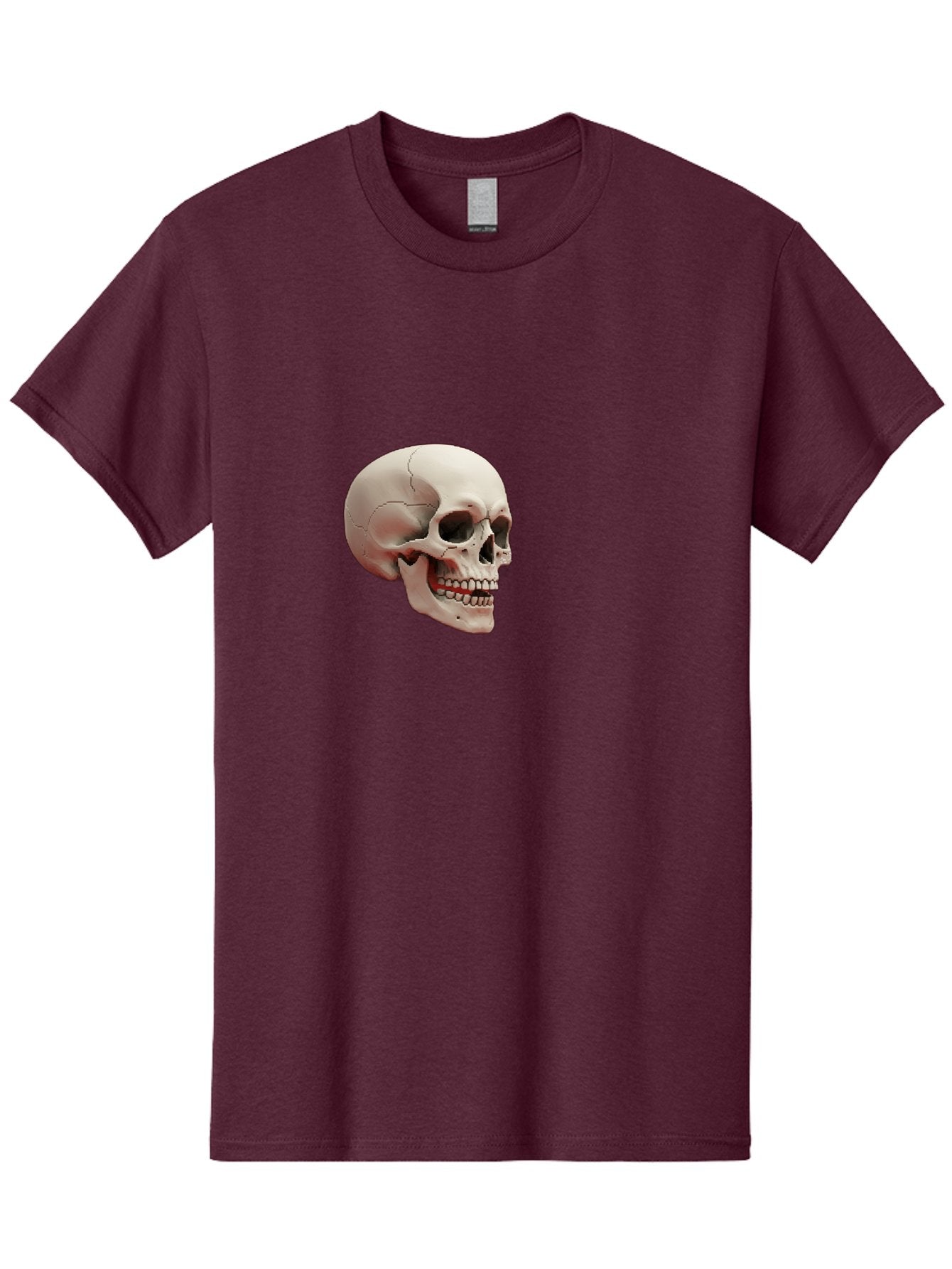Human-Skull Men'S Graphic Tee, 100% Cotton, Comfortable Casual Summer Wear, Machine Washable, Human Skull, Skeletal Head, Anatomy, Bone Structure, Dental Anatomy, Forensic Science, Medical Education, Death Symbol, Gothic Art Bad205 5