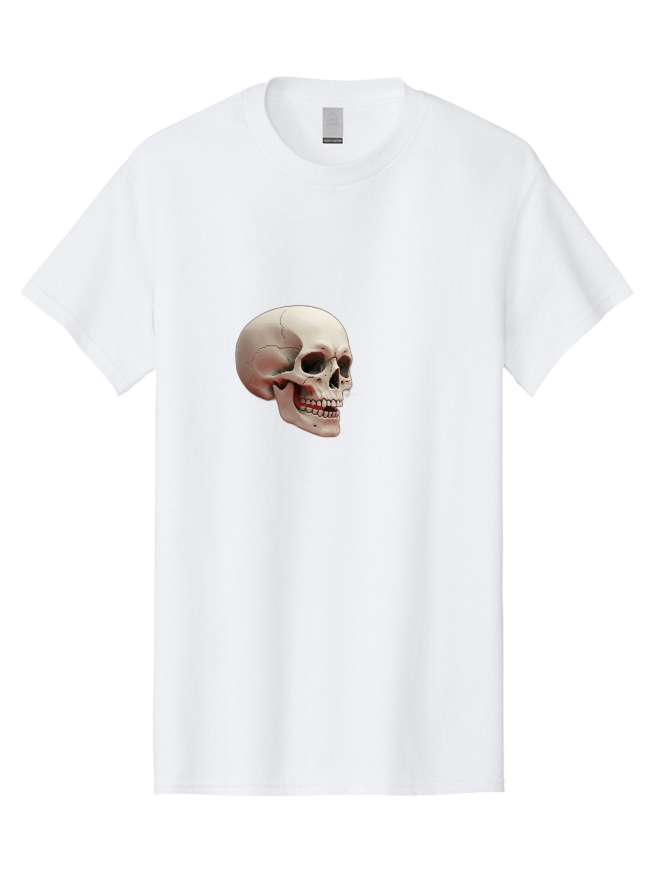 Human-Skull Men'S Graphic Tee, 100% Cotton, Comfortable Casual Summer Wear, Machine Washable, Human Skull, Skeletal Head, Anatomy, Bone Structure, Dental Anatomy, Forensic Science, Medical Education, Death Symbol, Gothic Art Bad205 9