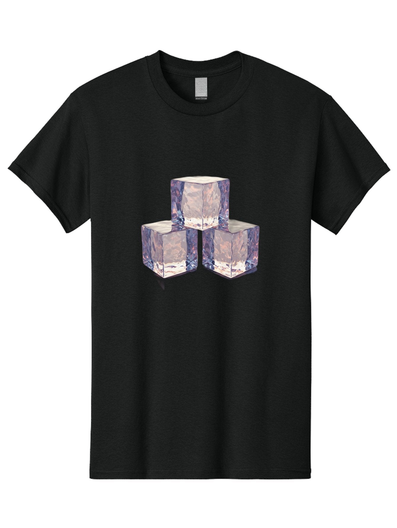 Ice-Cubes-1 Men'S Graphic Tee, 100% Cotton, Comfortable Casual Summer Wear, Machine Washable, Ice Cubes, Frozen Cubes, Clear Ice, Chilled Beverages, Refreshing Drinks, Cold Temperatures, Crystal Clear Bad209 8