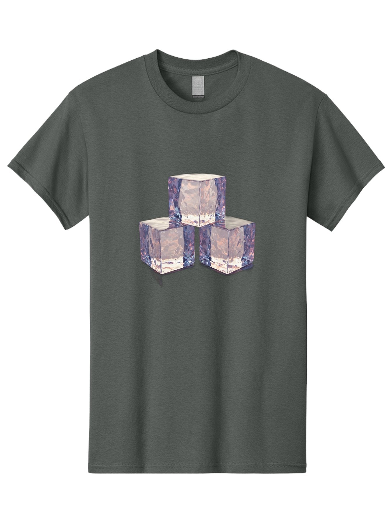 Ice-Cubes-1 Men'S Graphic Tee, 100% Cotton, Comfortable Casual Summer Wear, Machine Washable, Ice Cubes, Frozen Cubes, Clear Ice, Chilled Beverages, Refreshing Drinks, Cold Temperatures, Crystal Clear Bad209 12
