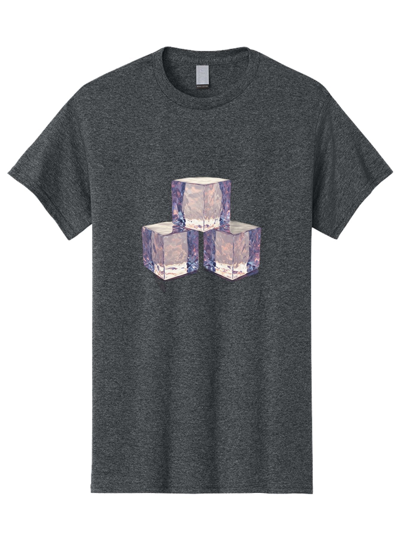 Ice-Cubes-1 Men'S Graphic Tee, 100% Cotton, Comfortable Casual Summer Wear, Machine Washable, Ice Cubes, Frozen Cubes, Clear Ice, Chilled Beverages, Refreshing Drinks, Cold Temperatures, Crystal Clear Bad209 9