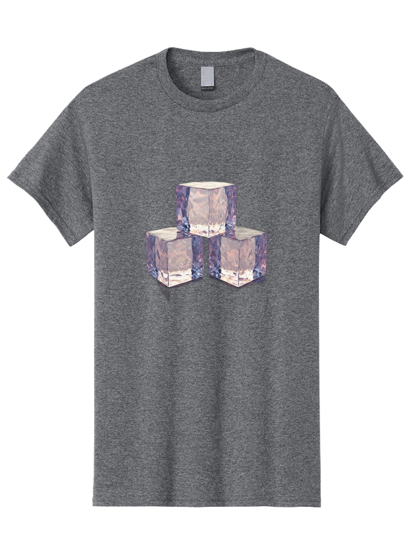 Ice-Cubes-1 Men'S Graphic Tee, 100% Cotton, Comfortable Casual Summer Wear, Machine Washable, Ice Cubes, Frozen Cubes, Clear Ice, Chilled Beverages, Refreshing Drinks, Cold Temperatures, Crystal Clear Bad209 15