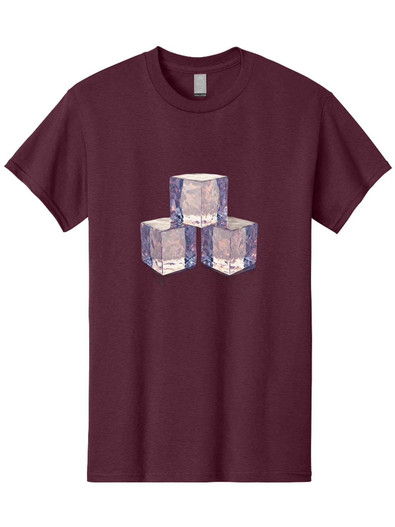 Ice-Cubes-1 Men'S Graphic Tee, 100% Cotton, Comfortable Casual Summer Wear, Machine Washable, Ice Cubes, Frozen Cubes, Clear Ice, Chilled Beverages, Refreshing Drinks, Cold Temperatures, Crystal Clear Bad209 4