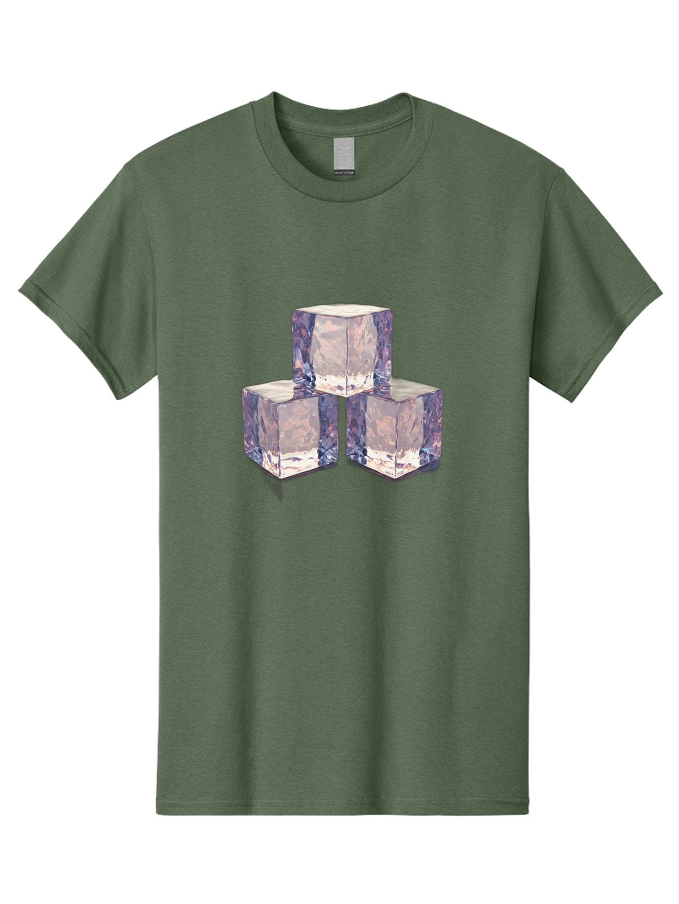 Ice-Cubes-1 Men'S Graphic Tee, 100% Cotton, Comfortable Casual Summer Wear, Machine Washable, Ice Cubes, Frozen Cubes, Clear Ice, Chilled Beverages, Refreshing Drinks, Cold Temperatures, Crystal Clear Bad209 11